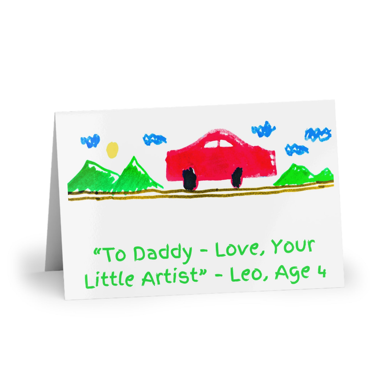 “Personalized family gift bundle with child’s drawing on mug, shirt, and card”  “Custom gift set for grandparents with kids’ artwork on home decor”