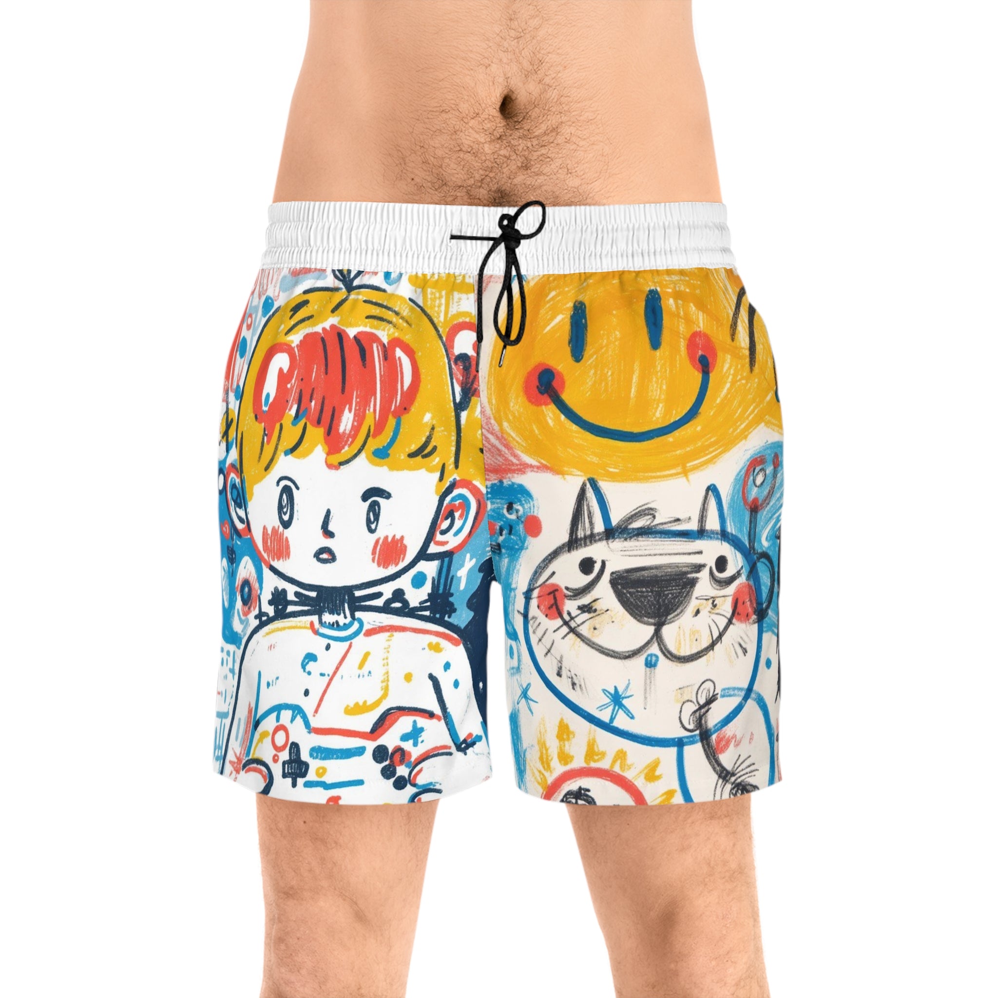 Vibrant Art-Print Swim Shorts