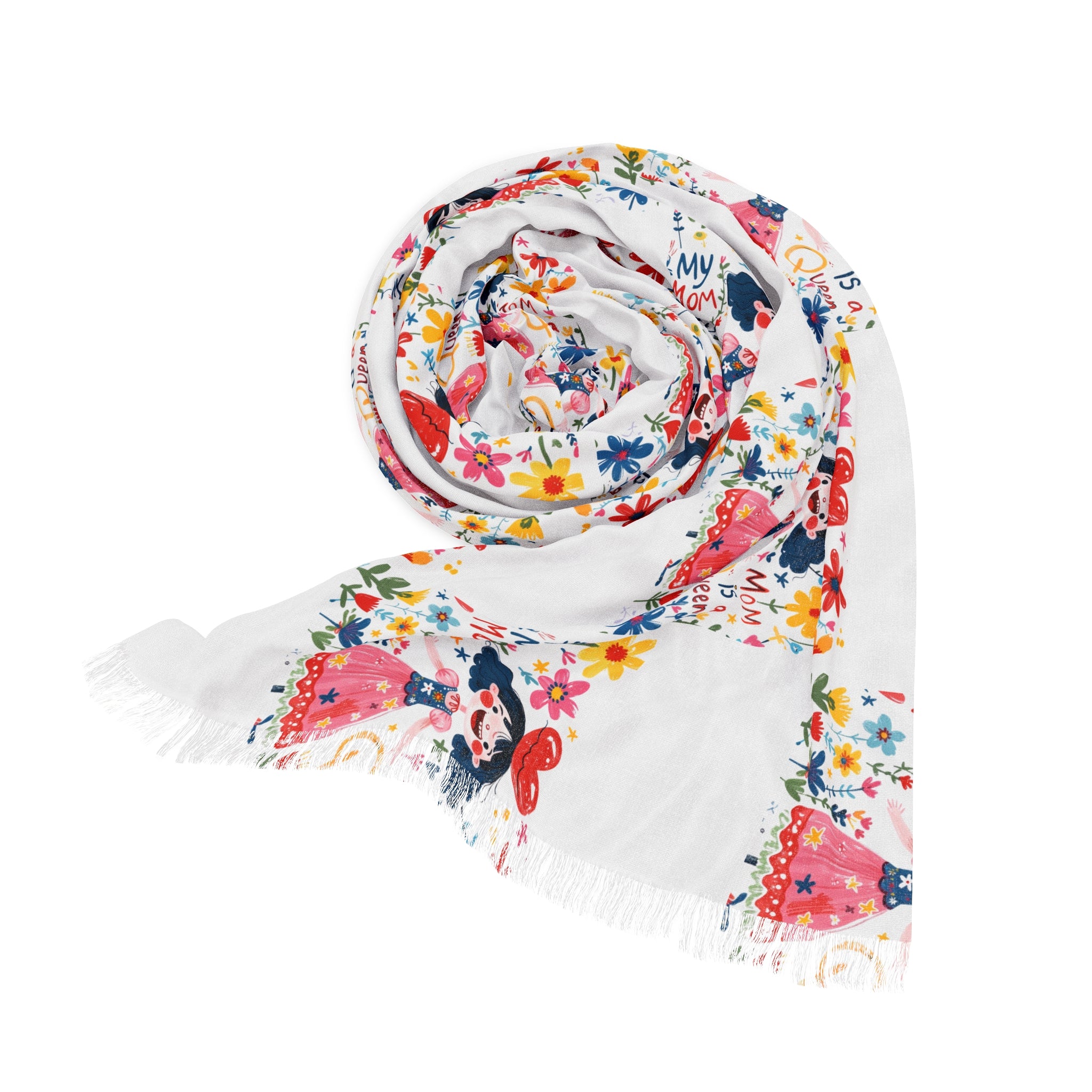 Women’s Custom Kids’ Art Light Scarf, Personalized Gift, Polyester