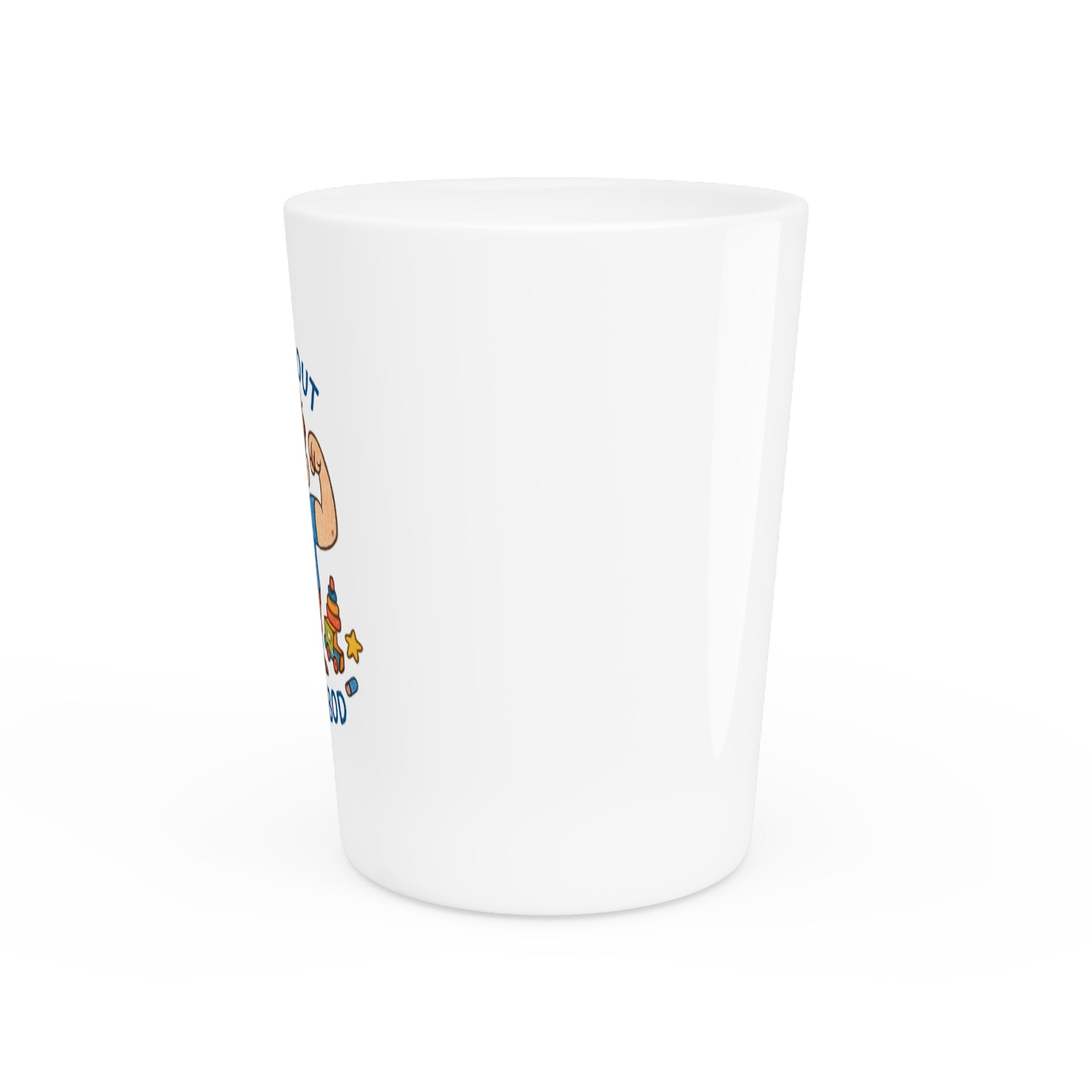 Custom Kids’ Art Shot Glass for Parents, Personalized Gift, Ceramic 1.9oz