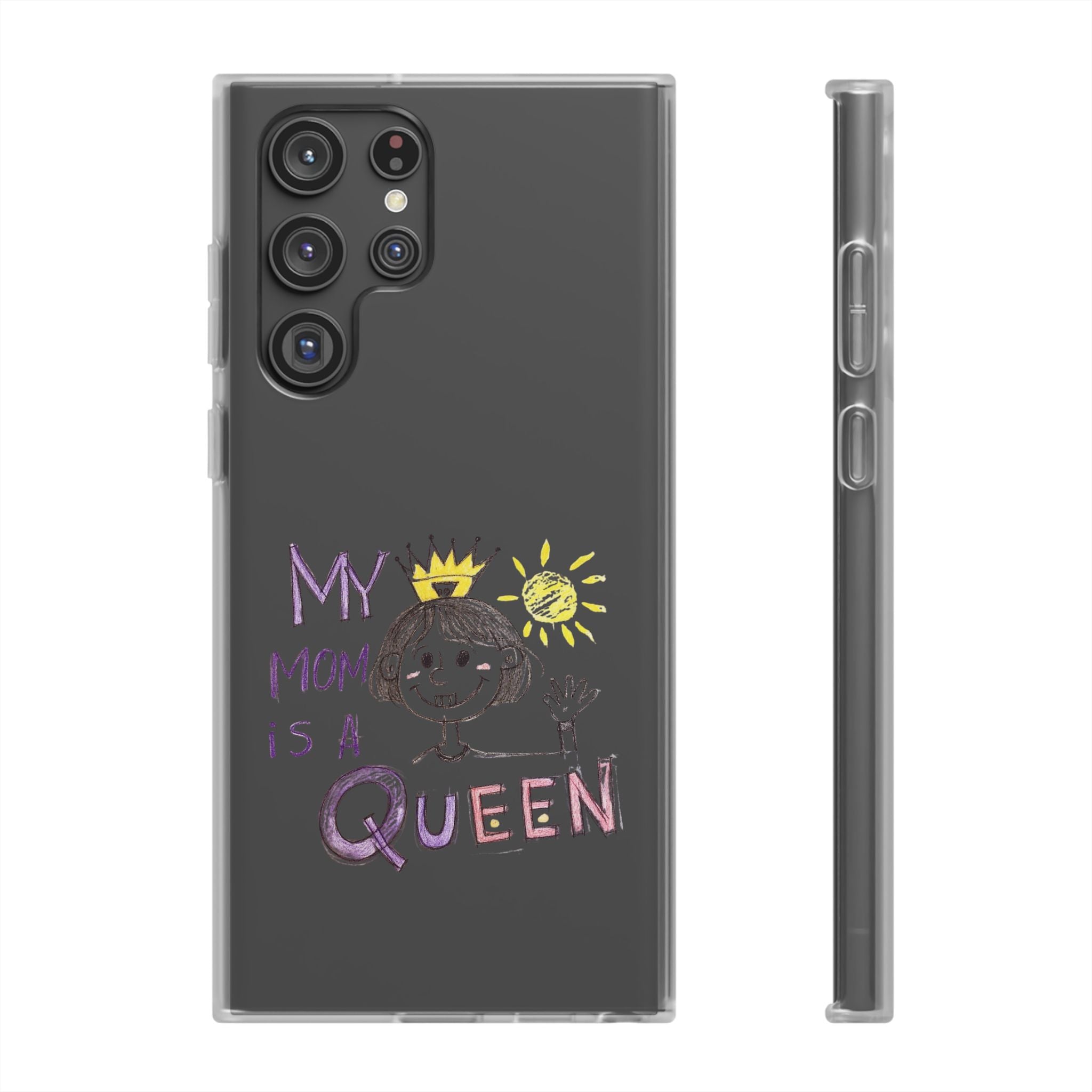 Women’s Custom Kids’ Art Phone Case, Personalized Mom Gift, TPU Flexi