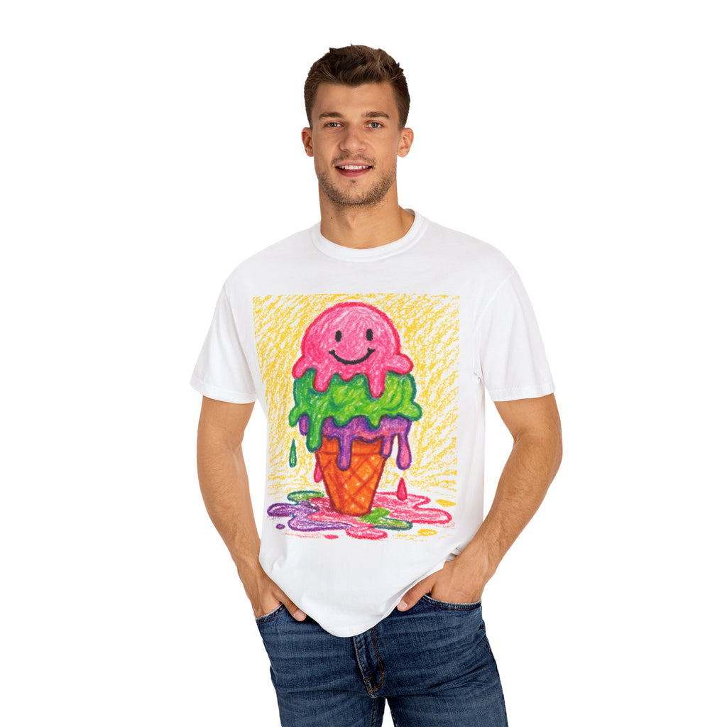 Custom Kids Drawing Garment-Dyed T-Shirt - Personalized Summer Gift