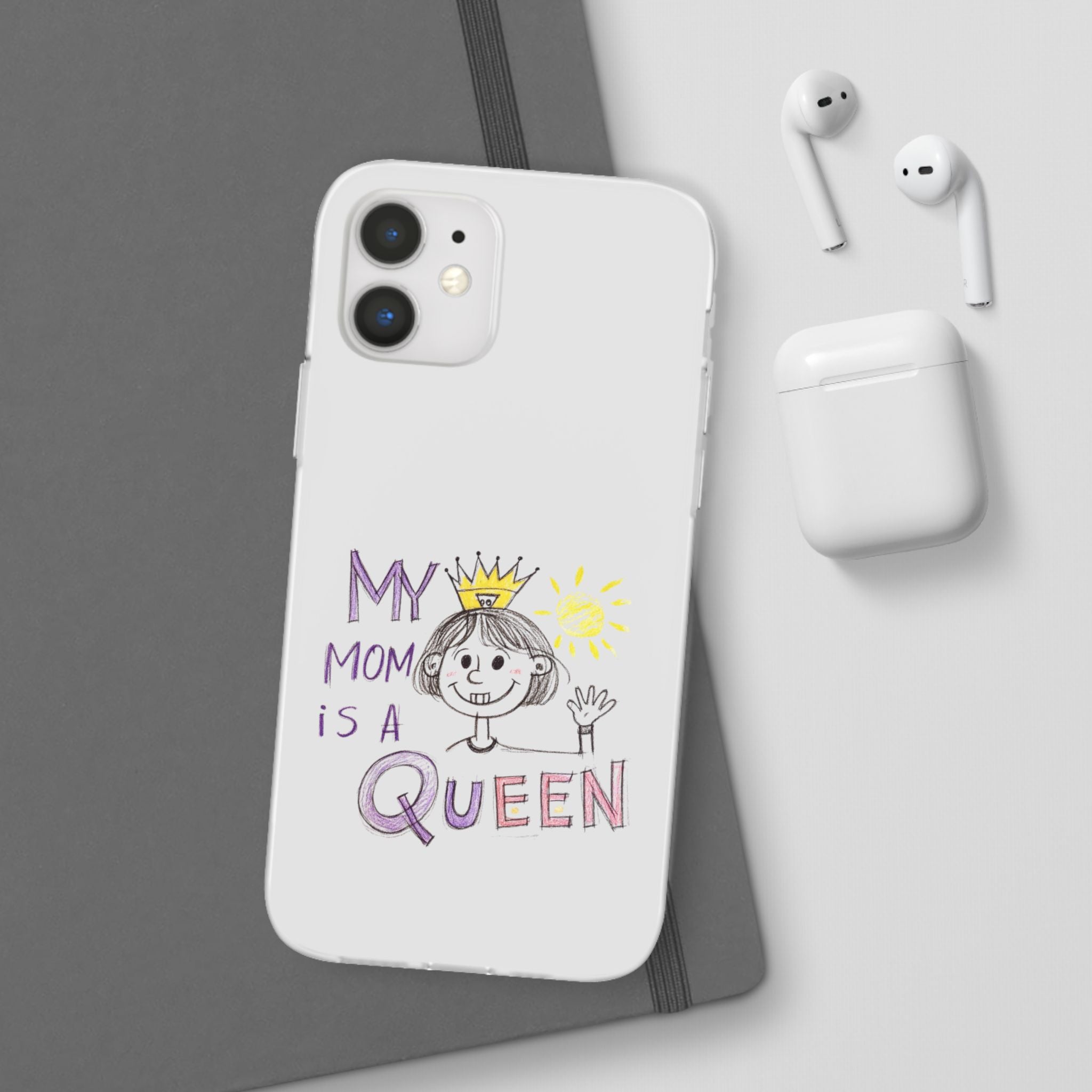Women’s Custom Kids’ Art Phone Case, Personalized Mom Gift, TPU Flexi