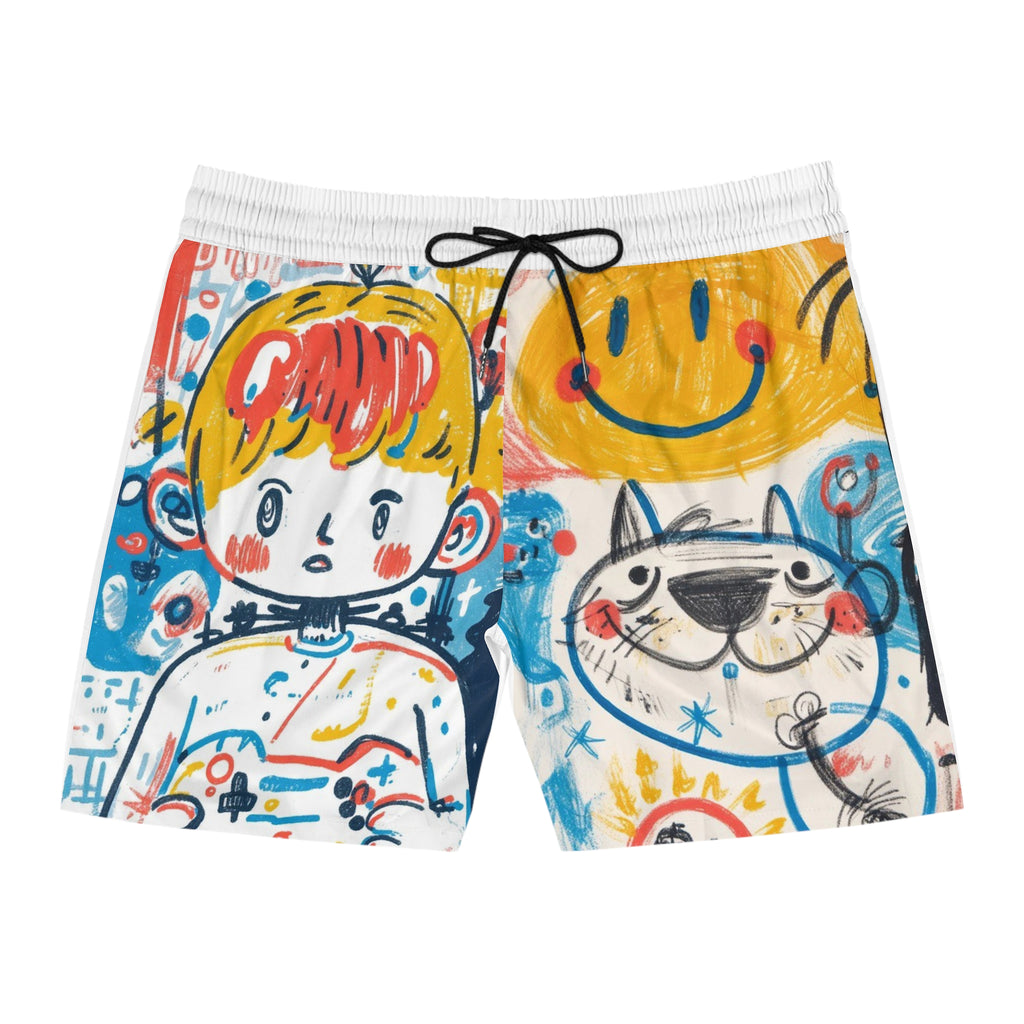 Vibrant Art-Print Swim Shorts