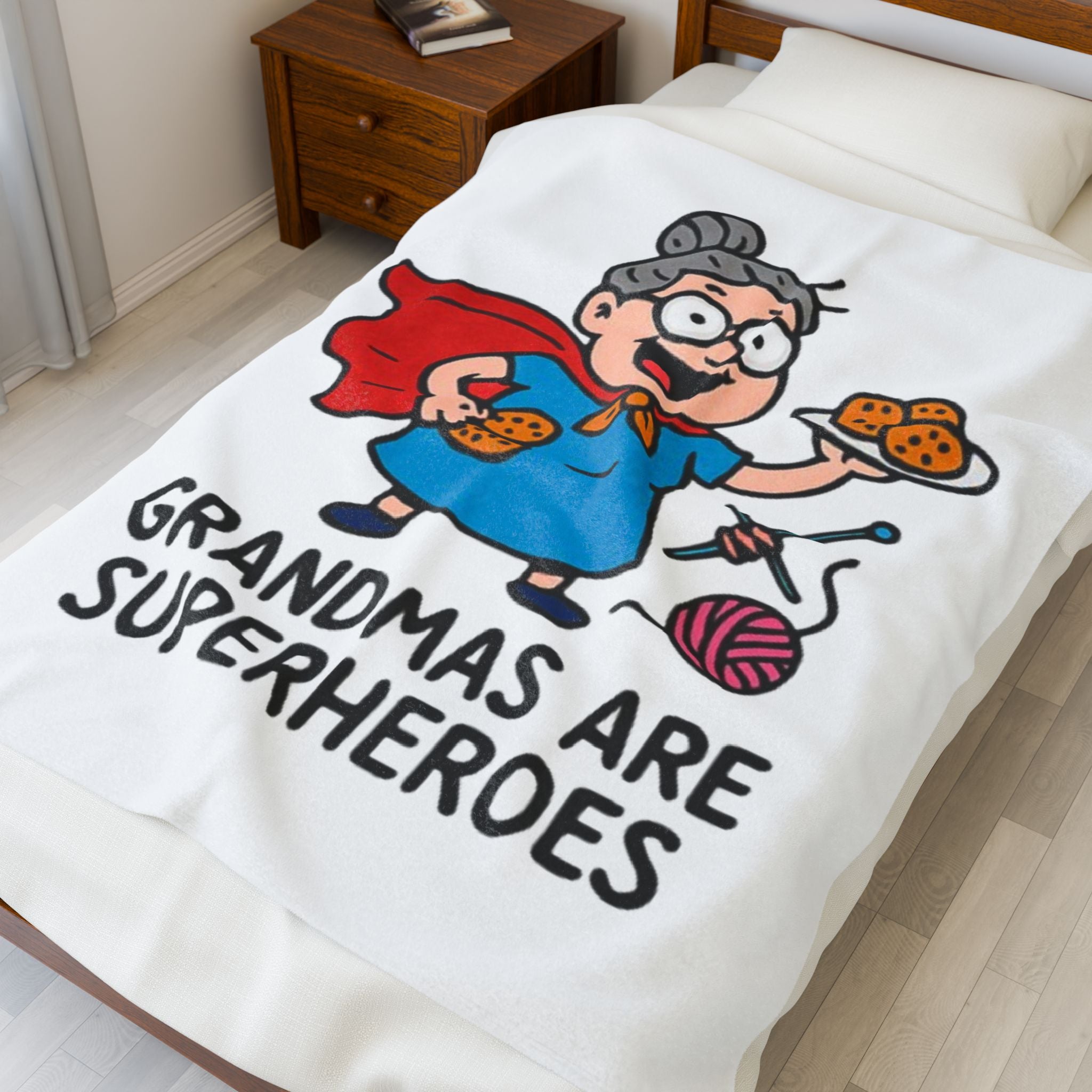 Women’s Custom Kids’ Art Plush Blanket, Personalized Grandma Gift, Polyester