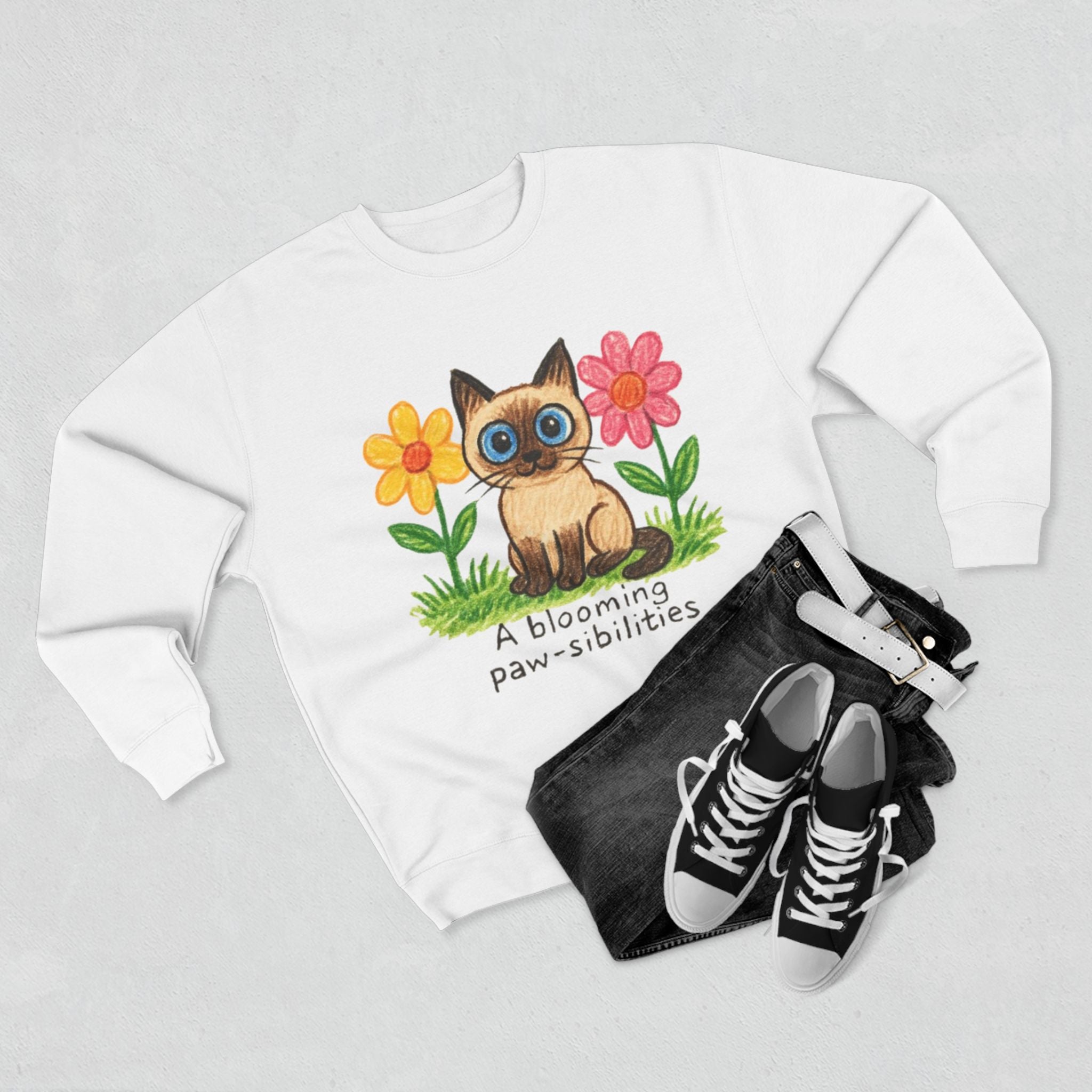 Cute Unisex Sweatshirt - Kids' Art  Crewneck, Gift for Pet Lovers