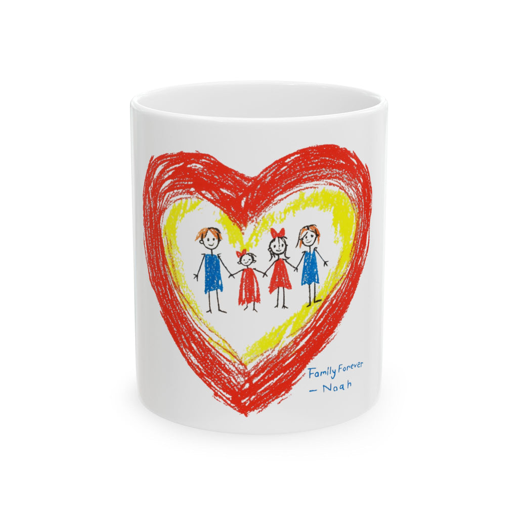 Custom Kids’ Art Ceramic Mug, Personalized Family Gift