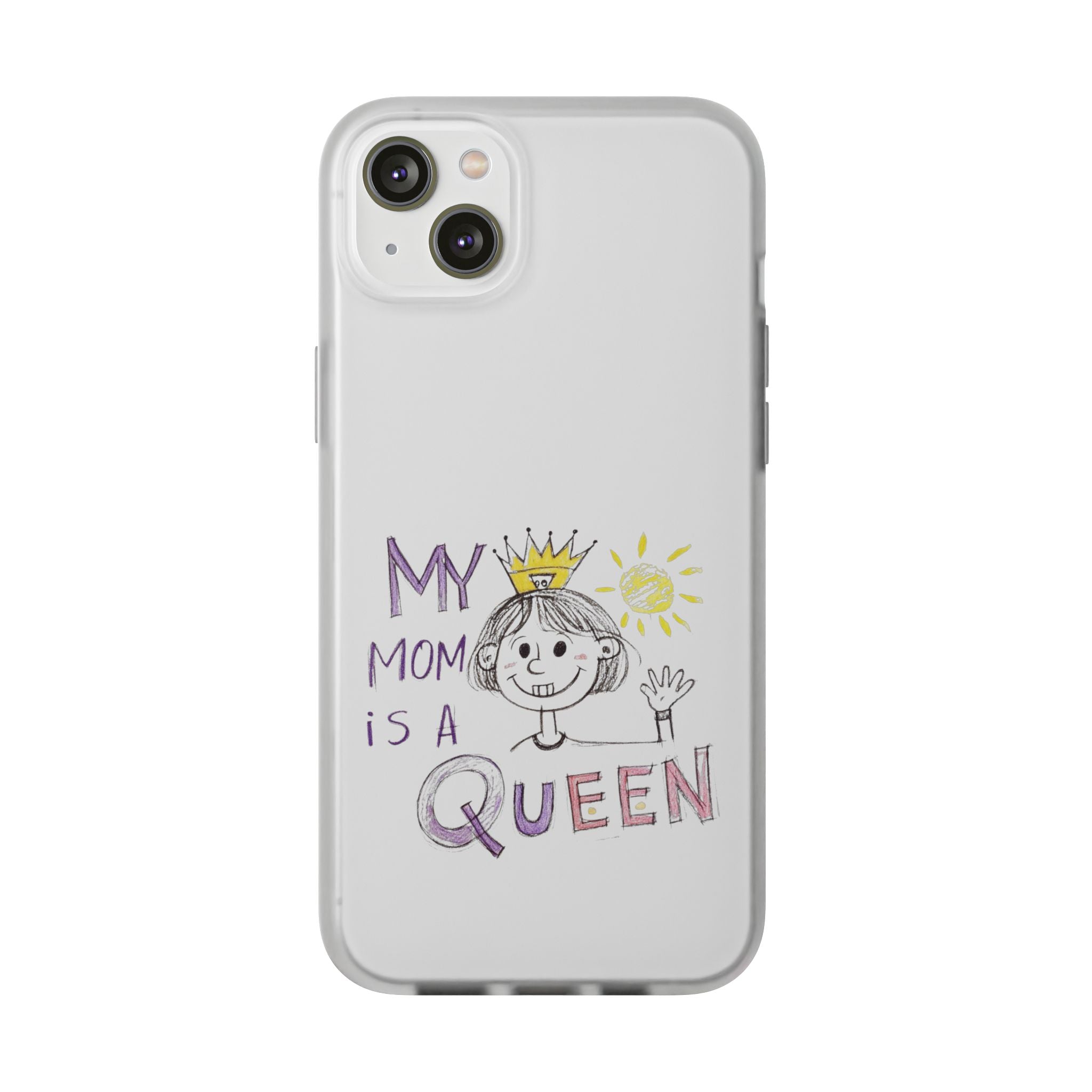 Women’s Custom Kids’ Art Phone Case, Personalized Mom Gift, TPU Flexi