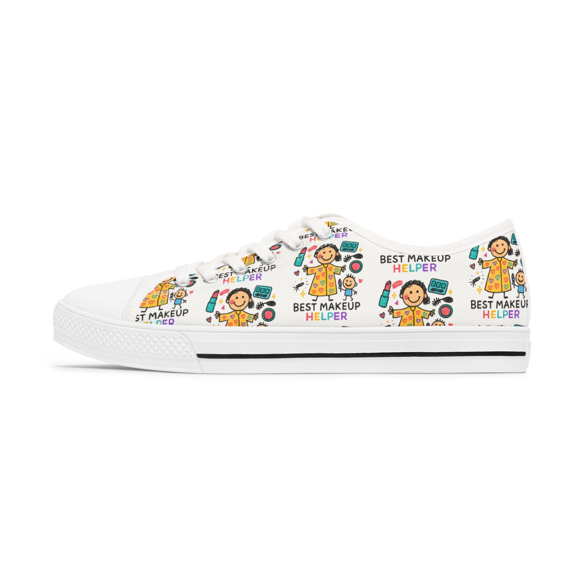 Women’s Custom Kids’ Art Low Top Sneakers, Personalized Canvas Gift