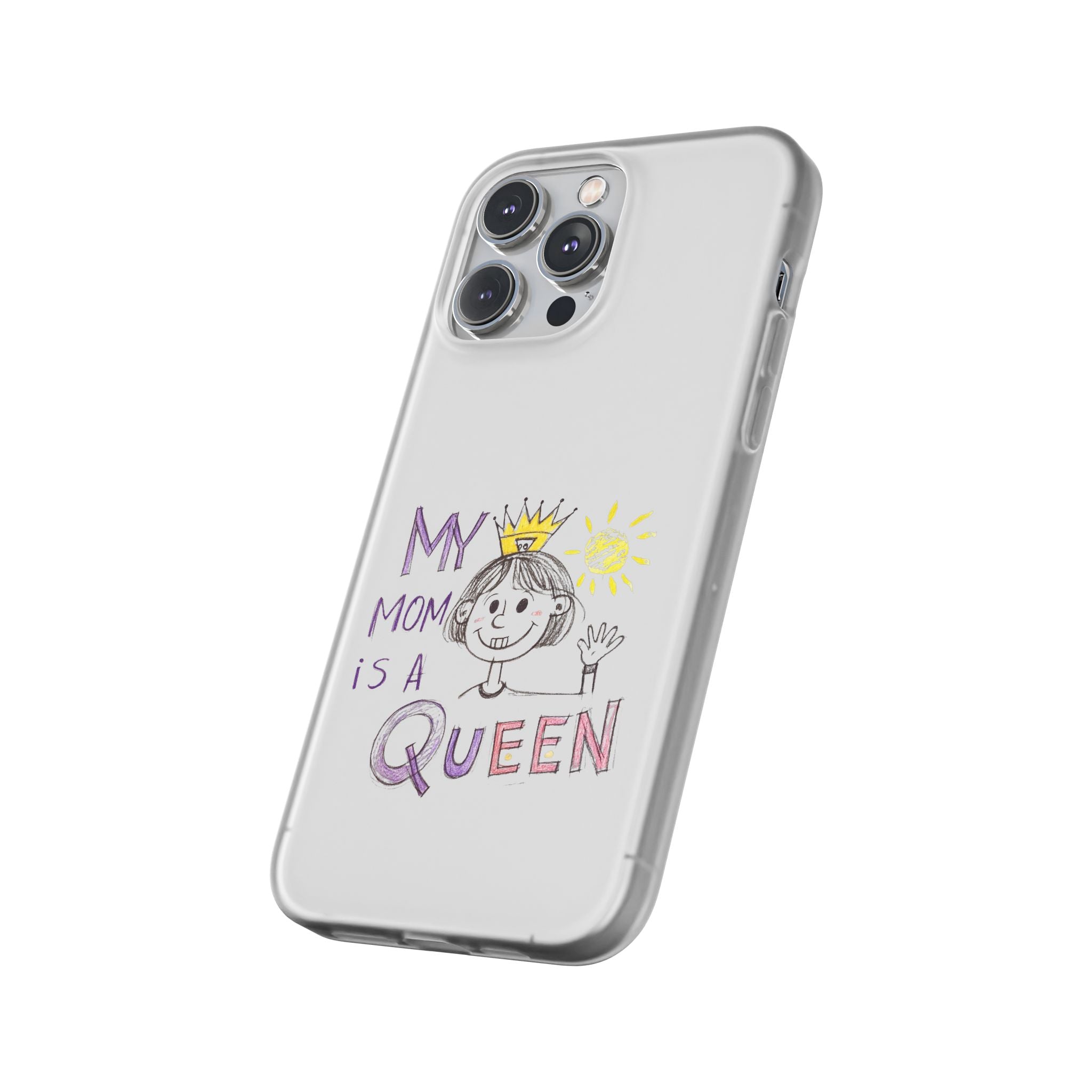 Women’s Custom Kids’ Art Phone Case, Personalized Mom Gift, TPU Flexi