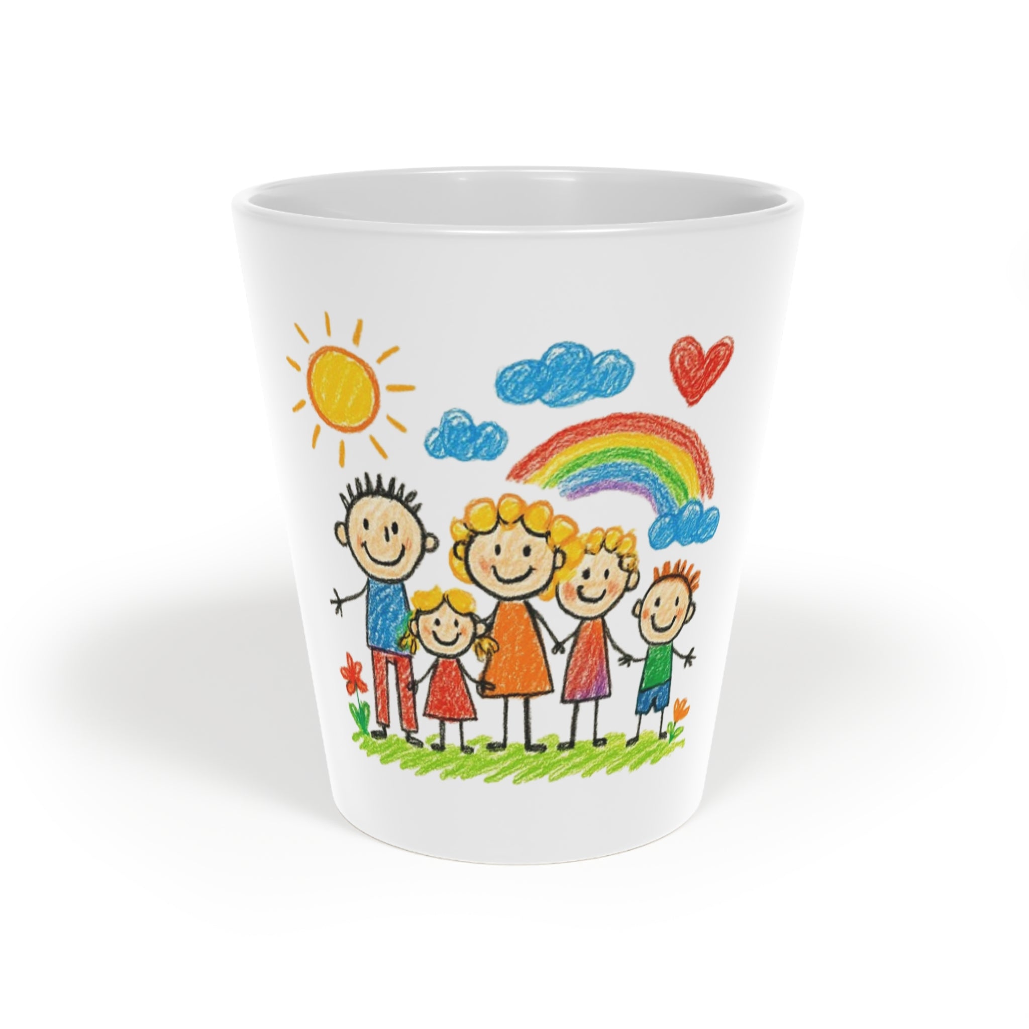 Personalized Kids Drawing Latte Mug - Custom Coffee Gift