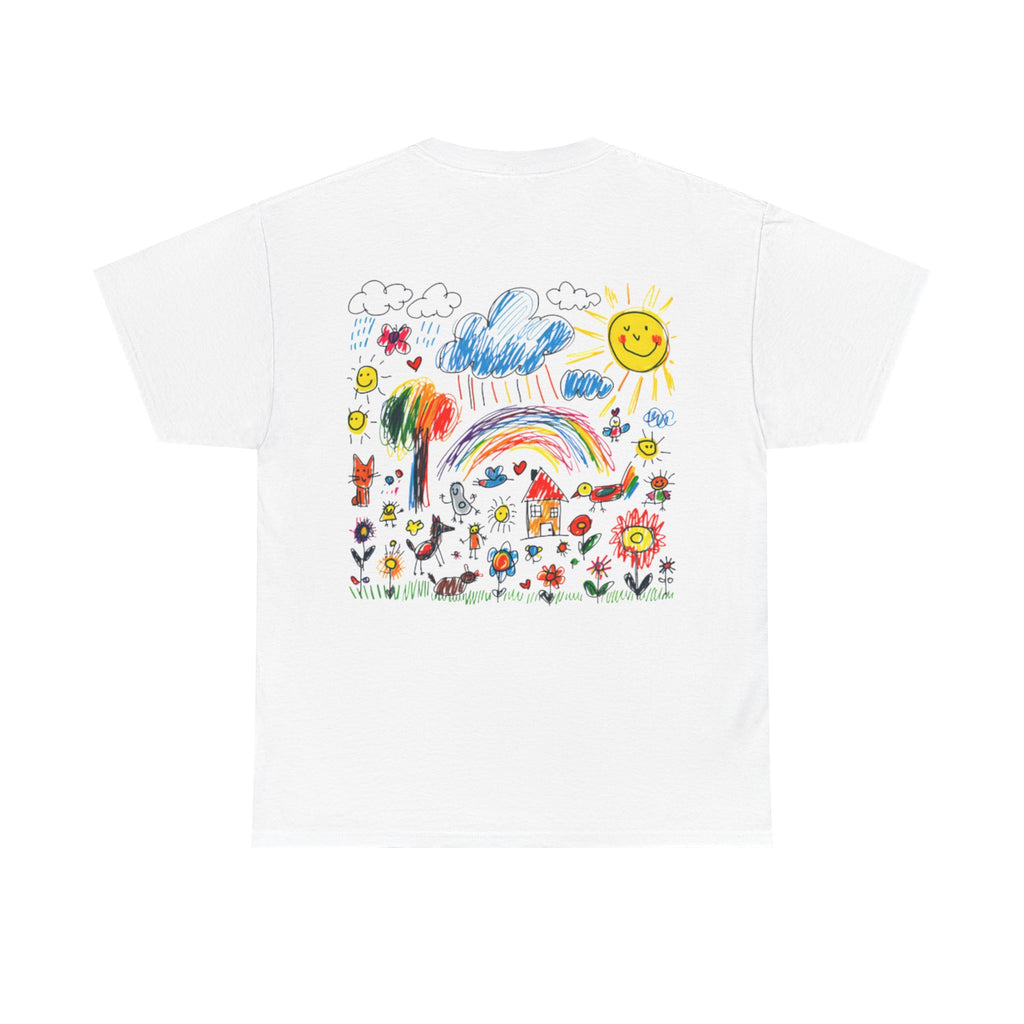 Unisex Heavy Cotton T-Shirt with Custom Kids’ Art, Personalized Gift
