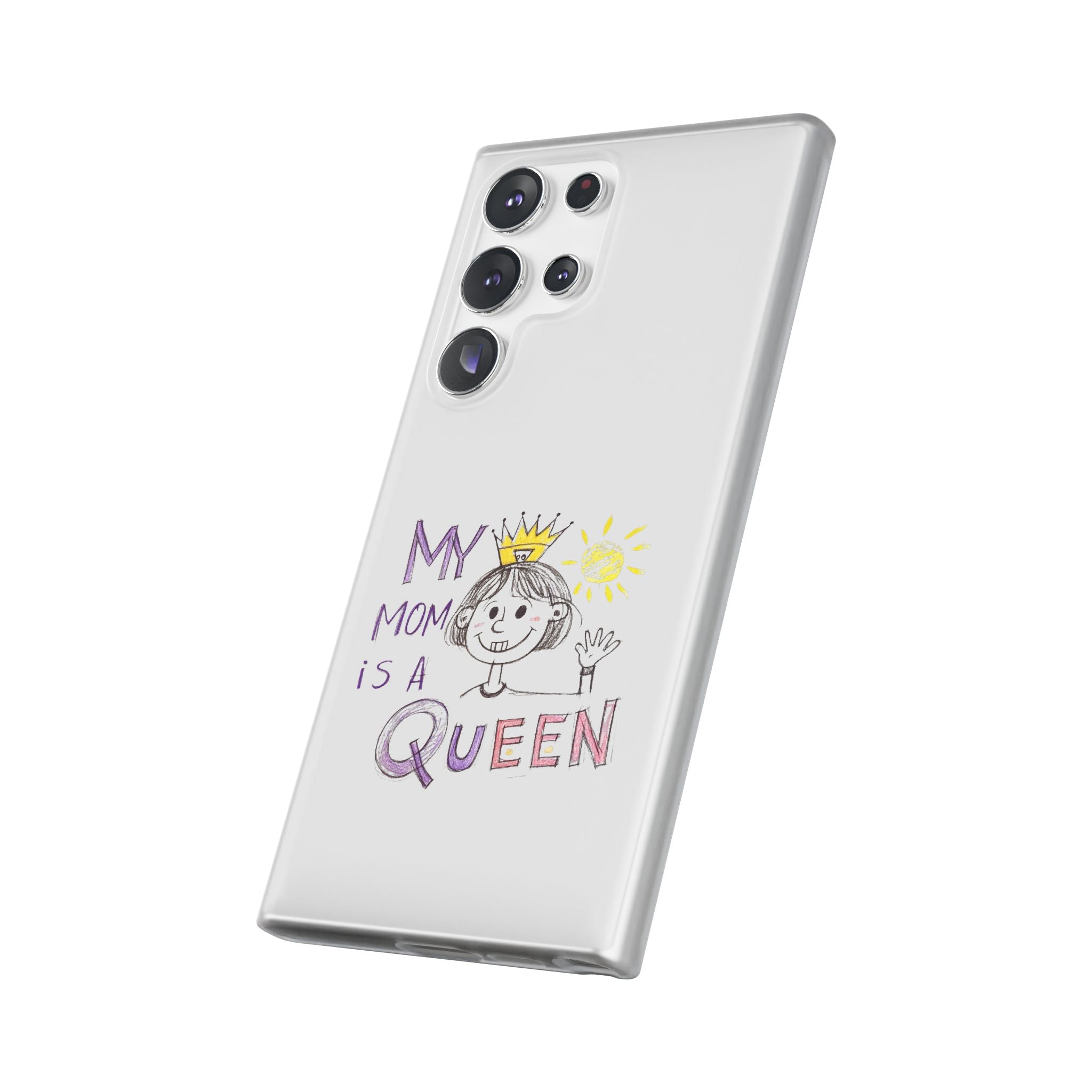 Women’s Custom Kids’ Art Phone Case, Personalized Mom Gift, TPU Flexi