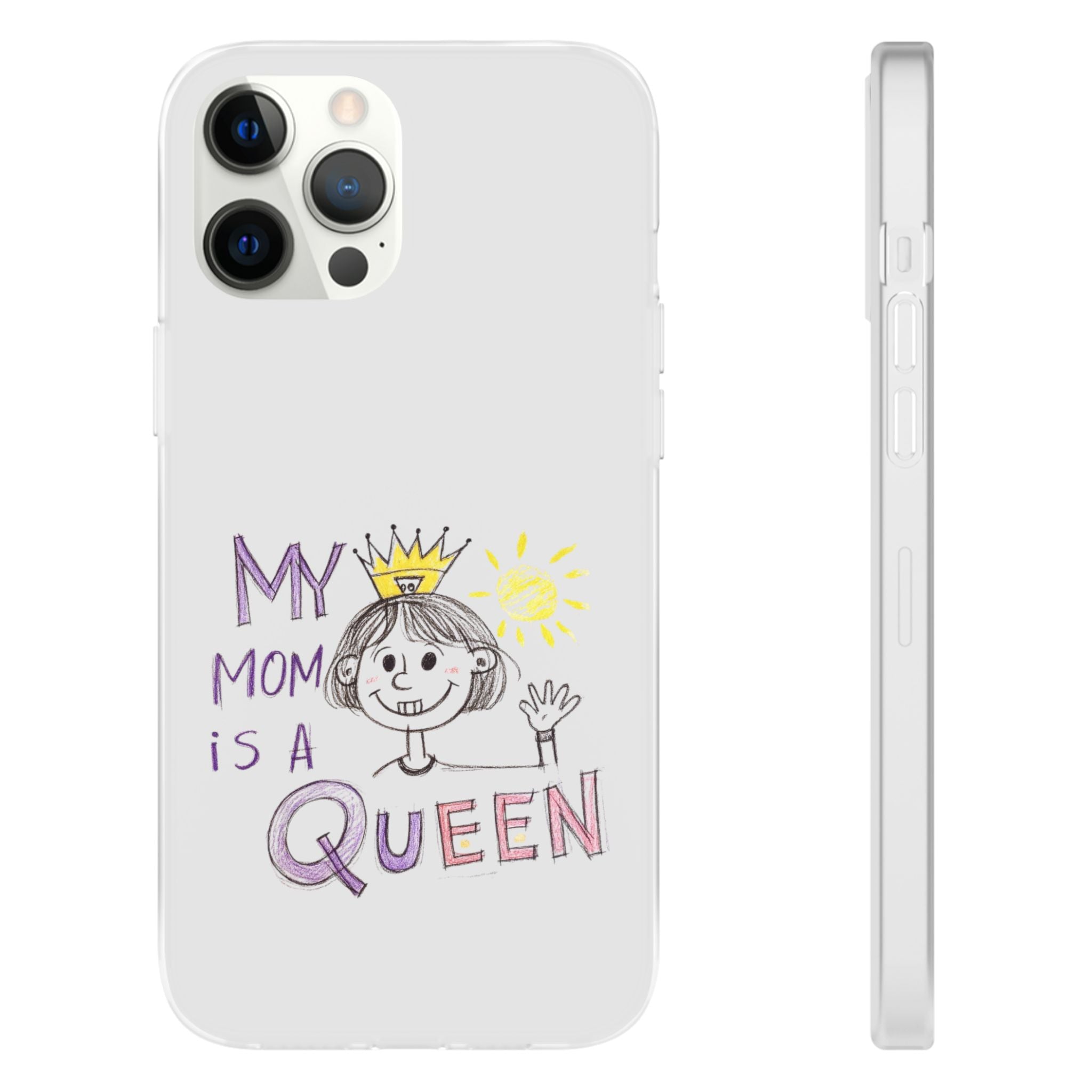 Women’s Custom Kids’ Art Phone Case, Personalized Mom Gift, TPU Flexi