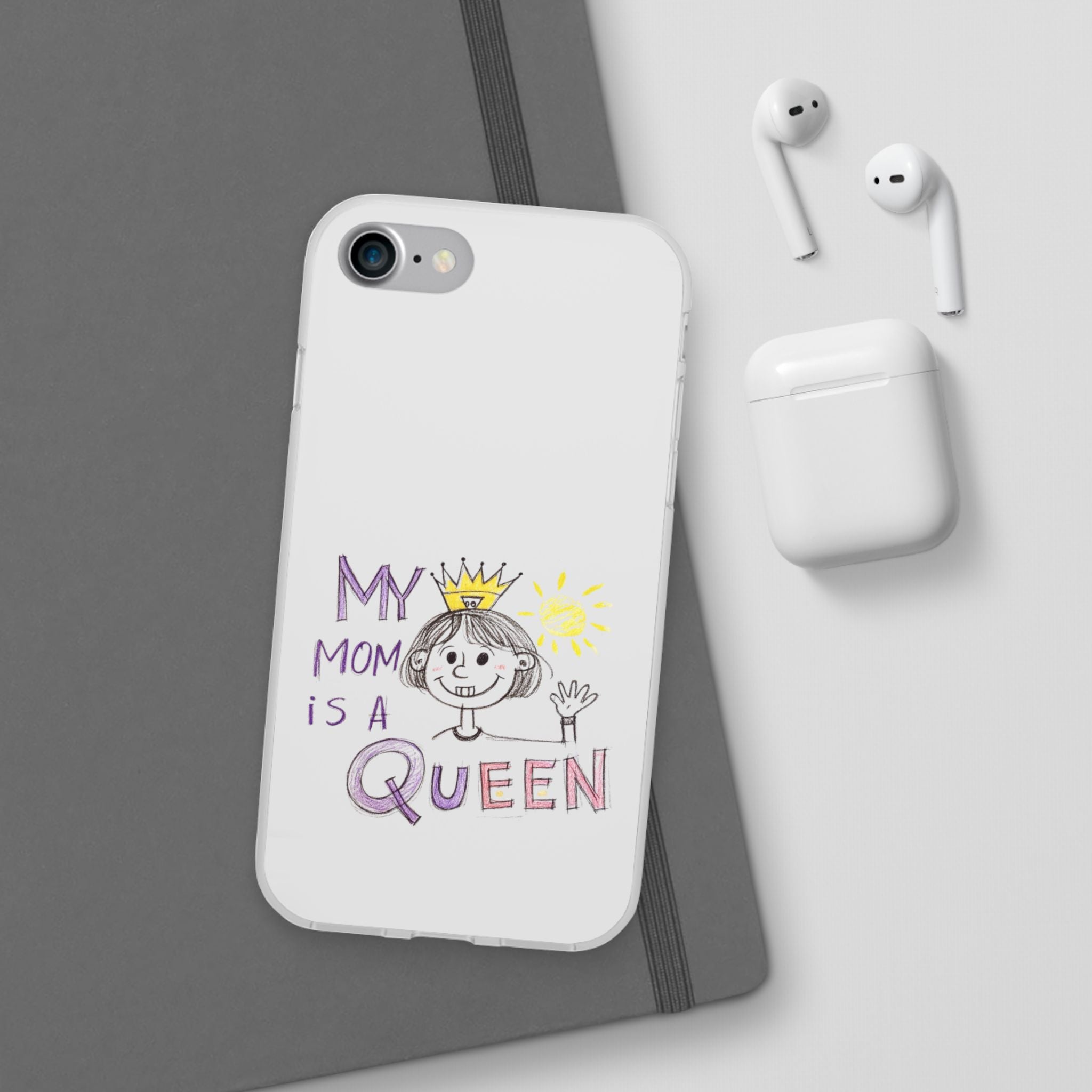 Women’s Custom Kids’ Art Phone Case, Personalized Mom Gift, TPU Flexi