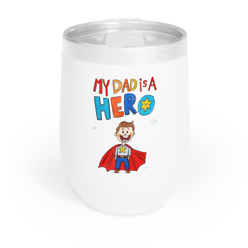 Men’s Custom Kids’ Art Wine Tumbler, Personalized Dad Gift, 12oz Steel