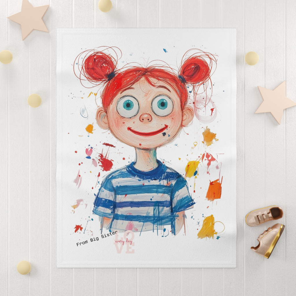 Personalized  Kids Drawing Baby Blanket - Custom Newborn Gift