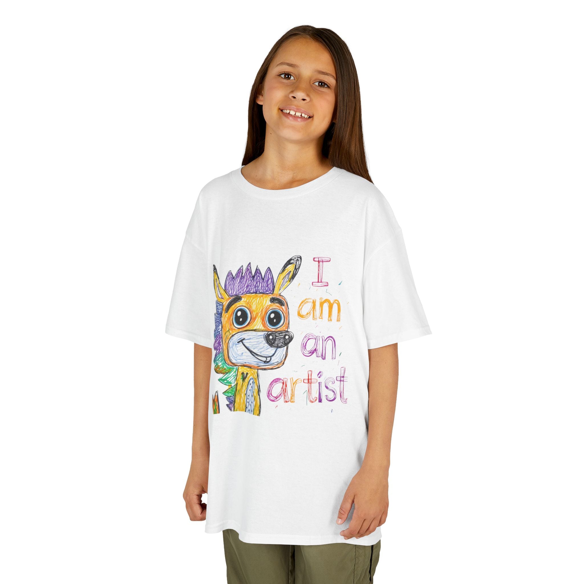 Kids’ Custom Kids’ Art Heavy Cotton Tee, Personalized Gift