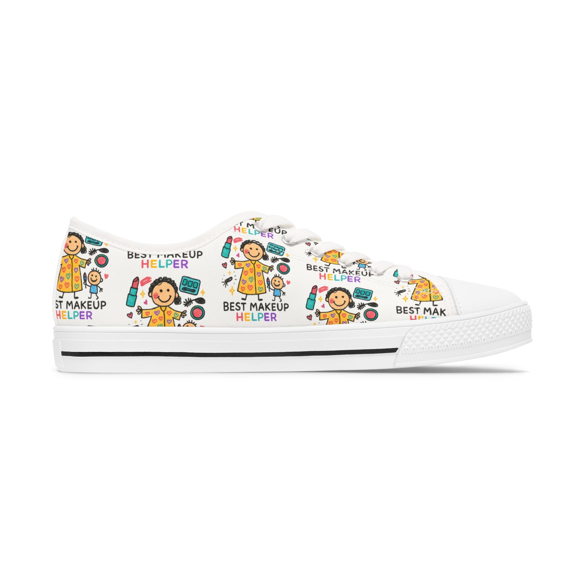Women’s Custom Kids’ Art Low Top Sneakers, Personalized Canvas Gift