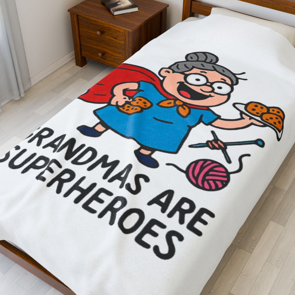 Women’s Custom Kids’ Art Plush Blanket, Personalized Grandma Gift, Polyester