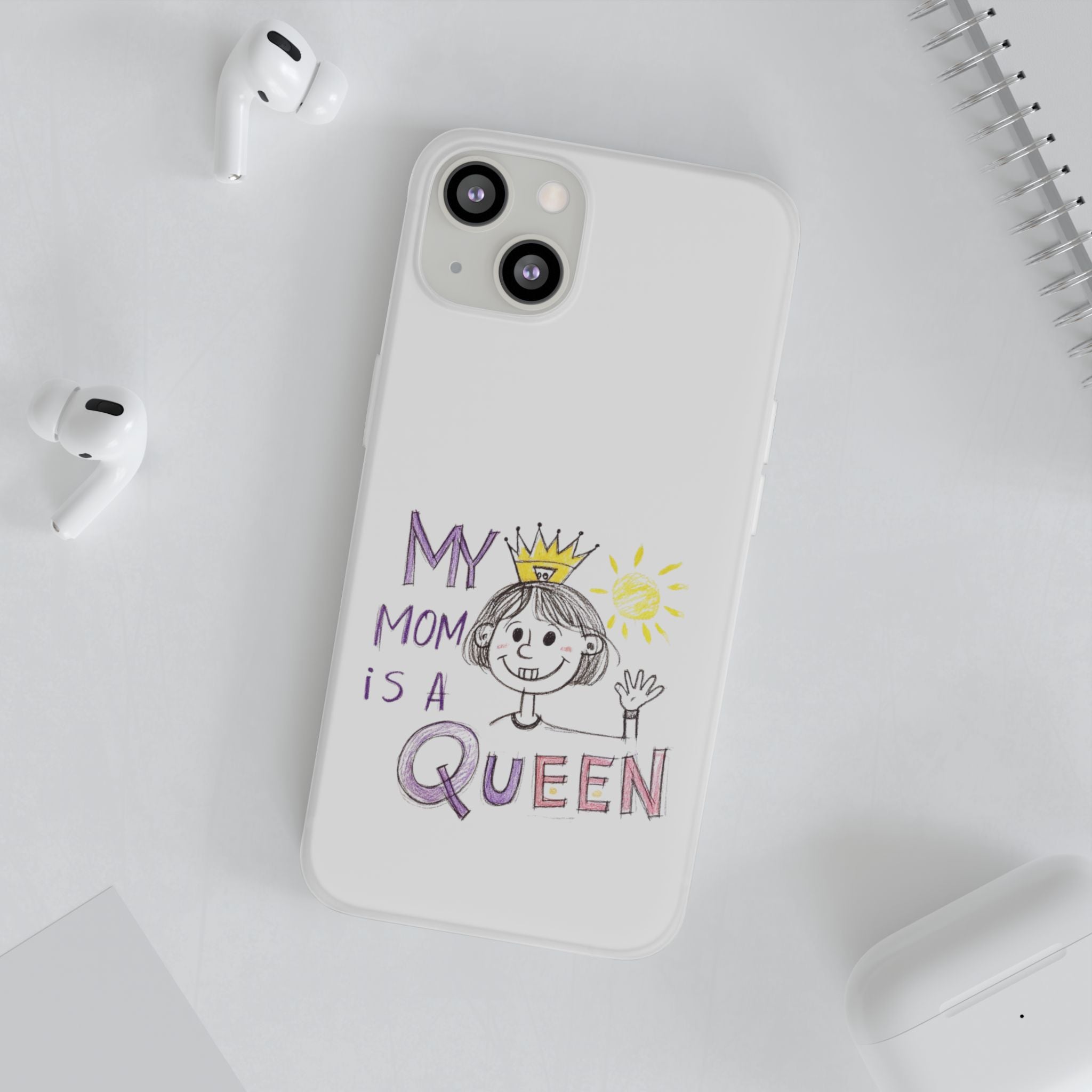 Women’s Custom Kids’ Art Phone Case, Personalized Mom Gift, TPU Flexi