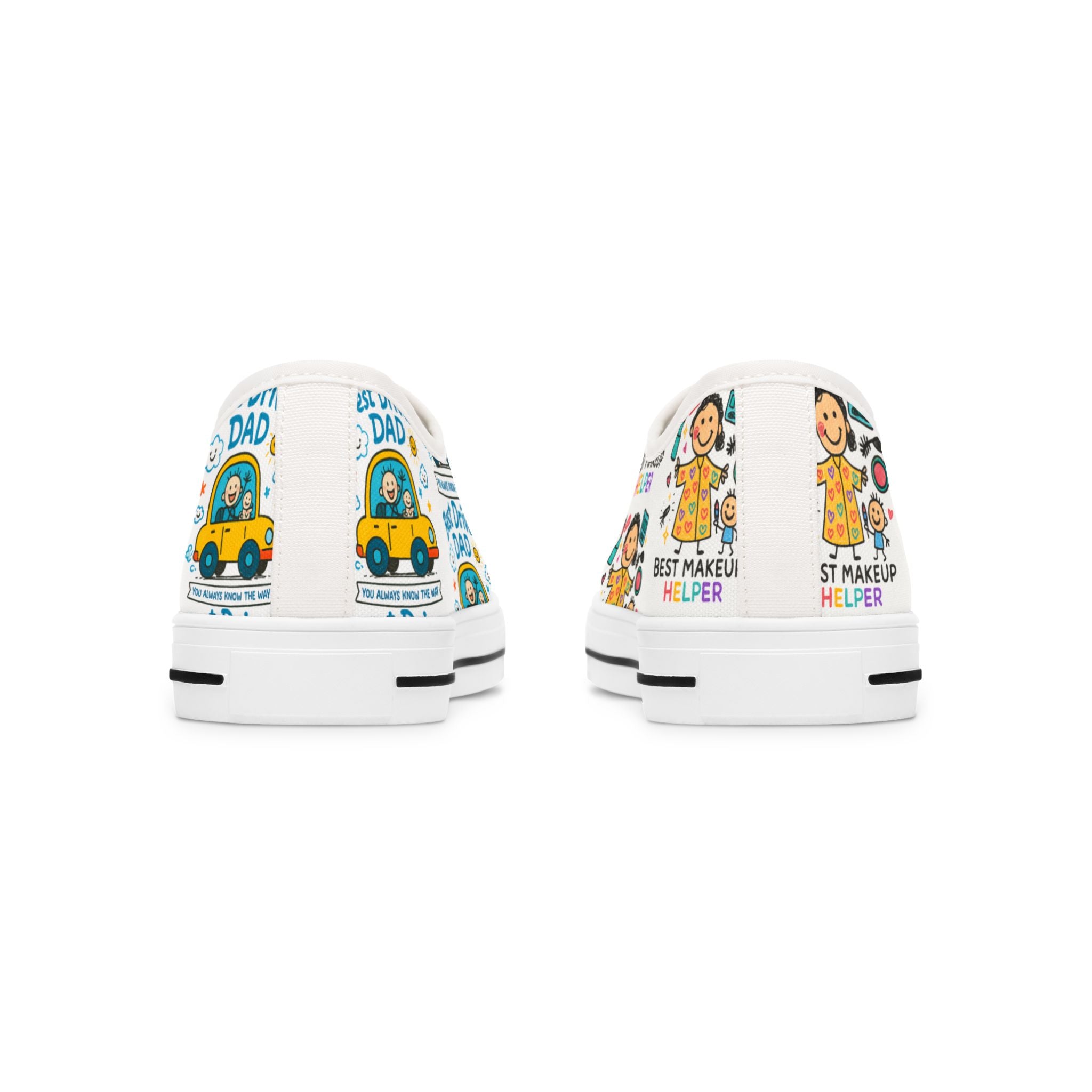 Women’s Custom Kids’ Art Low Top Sneakers, Personalized Canvas Gift