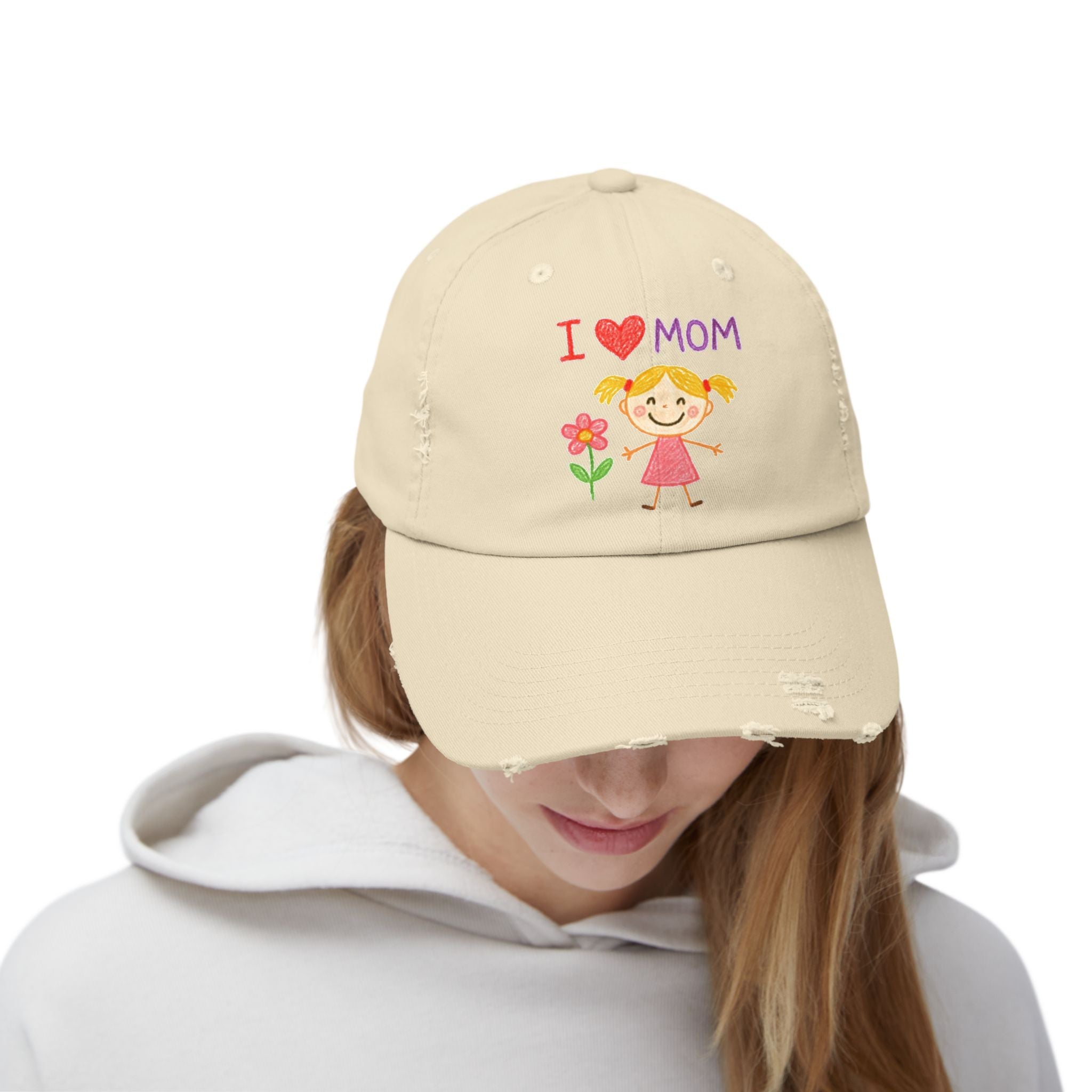Custom Cap Kids Drawing Distressed Cap