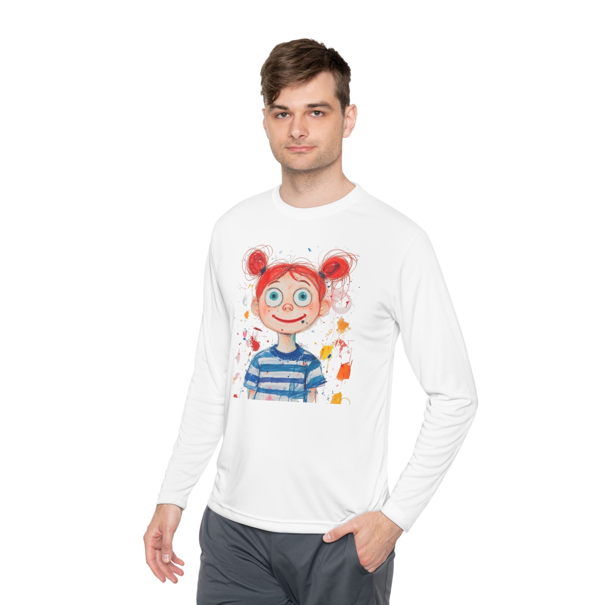 Custom Kids Drawing Long Sleeve Tee - Personalized Cozy Gift