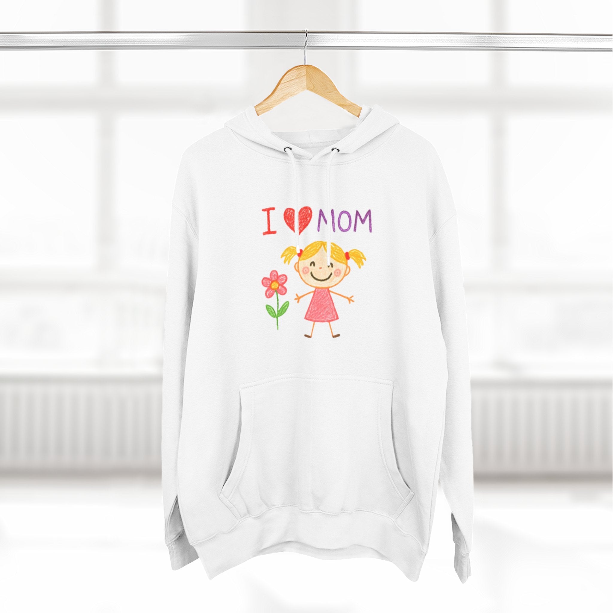 Adult Custom Fleece Hoodie with Kids Drawing