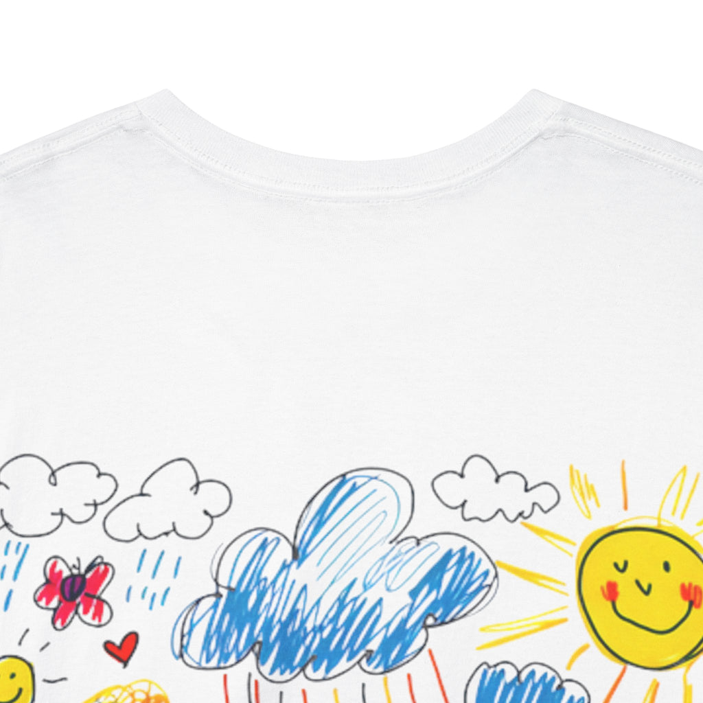 Unisex Heavy Cotton T-Shirt with Custom Kids’ Art, Personalized Gift
