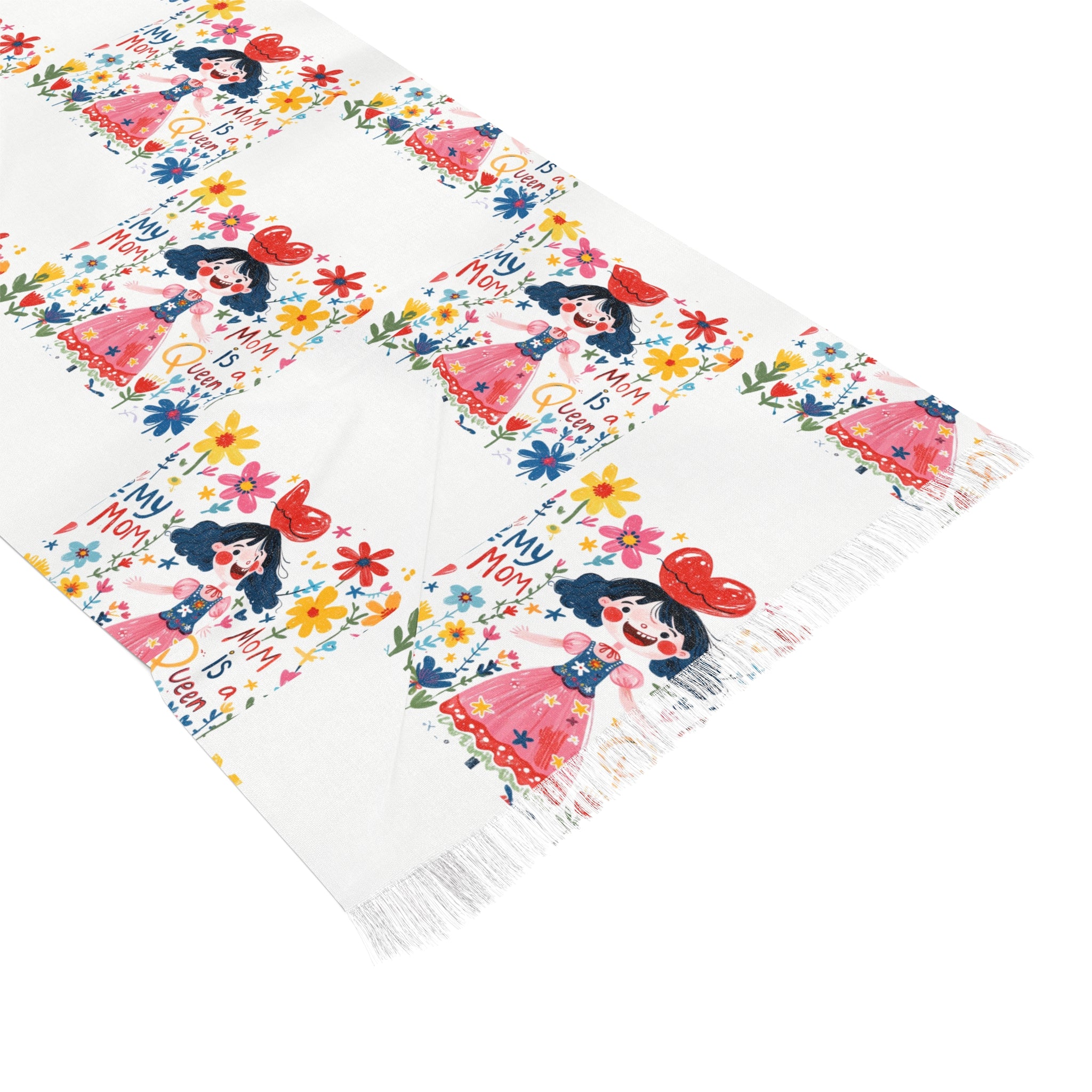 Women’s Custom Kids’ Art Light Scarf, Personalized Gift, Polyester