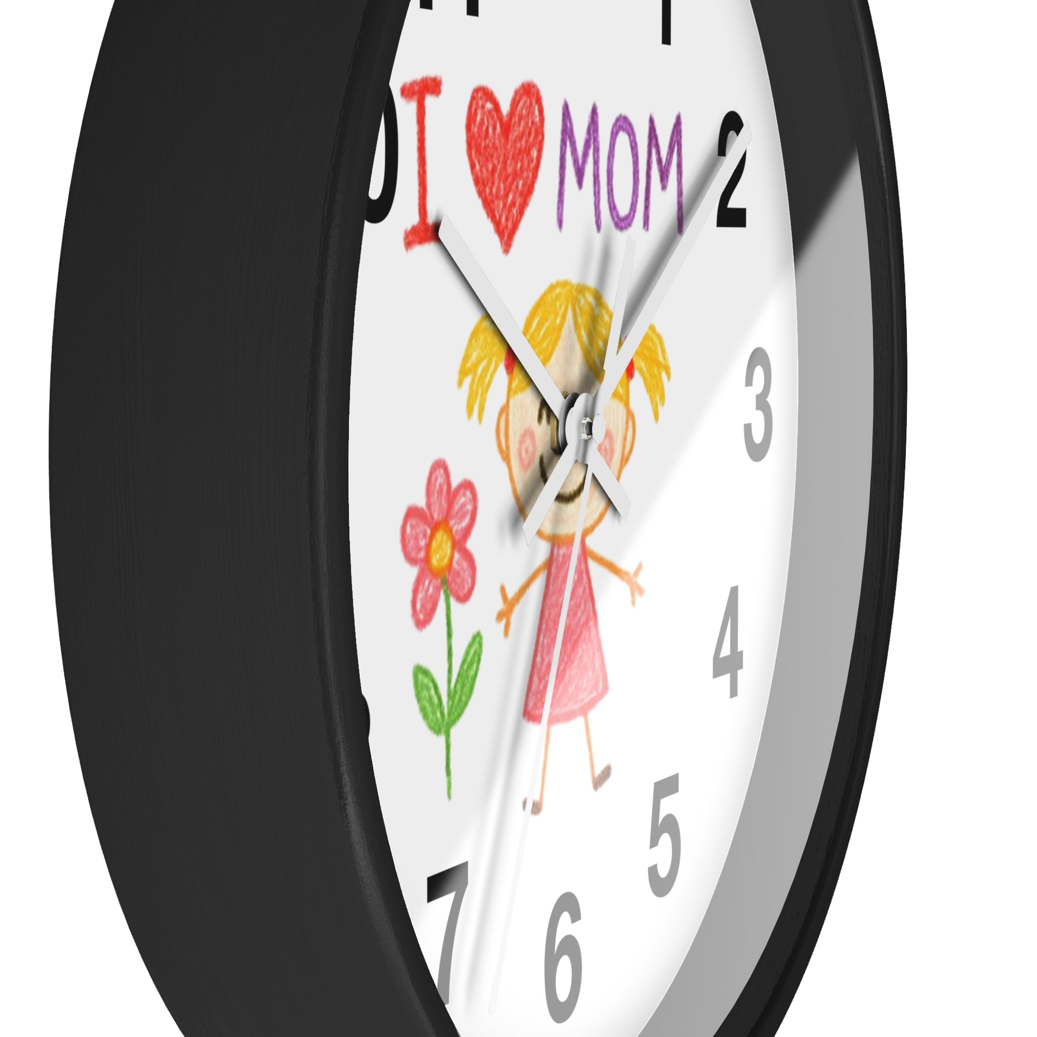 Custom Kids’ Art Cartoon Wall Clock – White, Black, or Wooden Frame