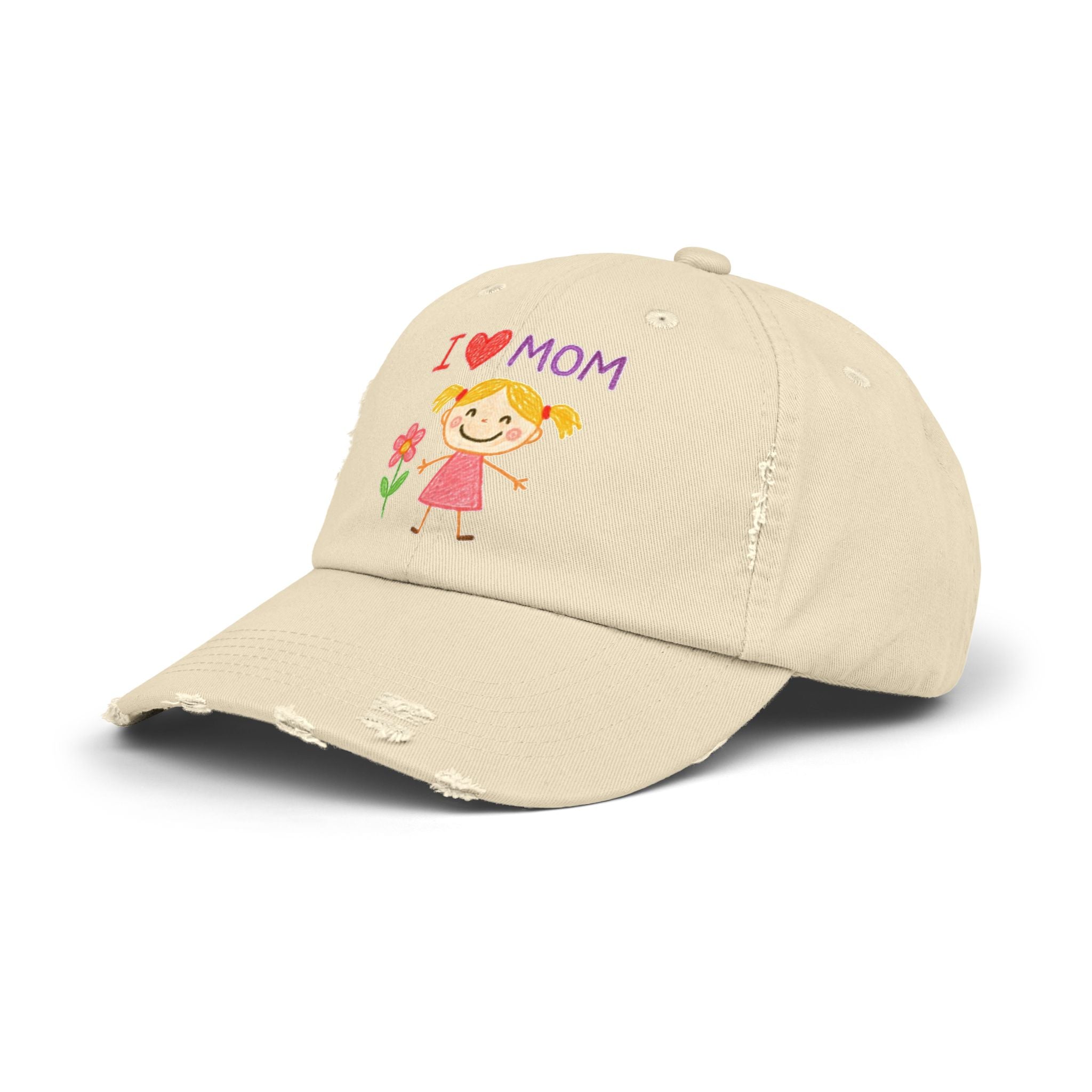 Custom Cap Kids Drawing Distressed Cap