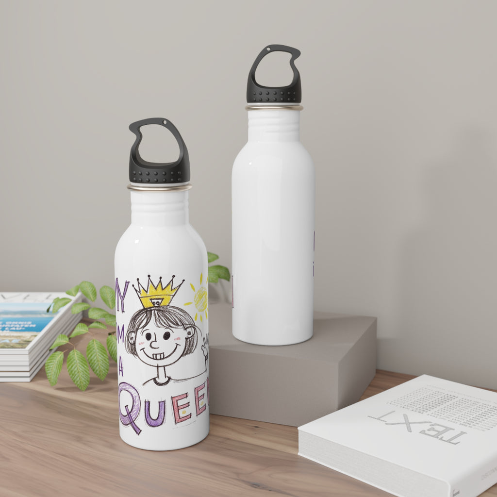 Women’s Custom Kids’ Art Water Bottle, Personalized Mom Gift, 20oz Steel