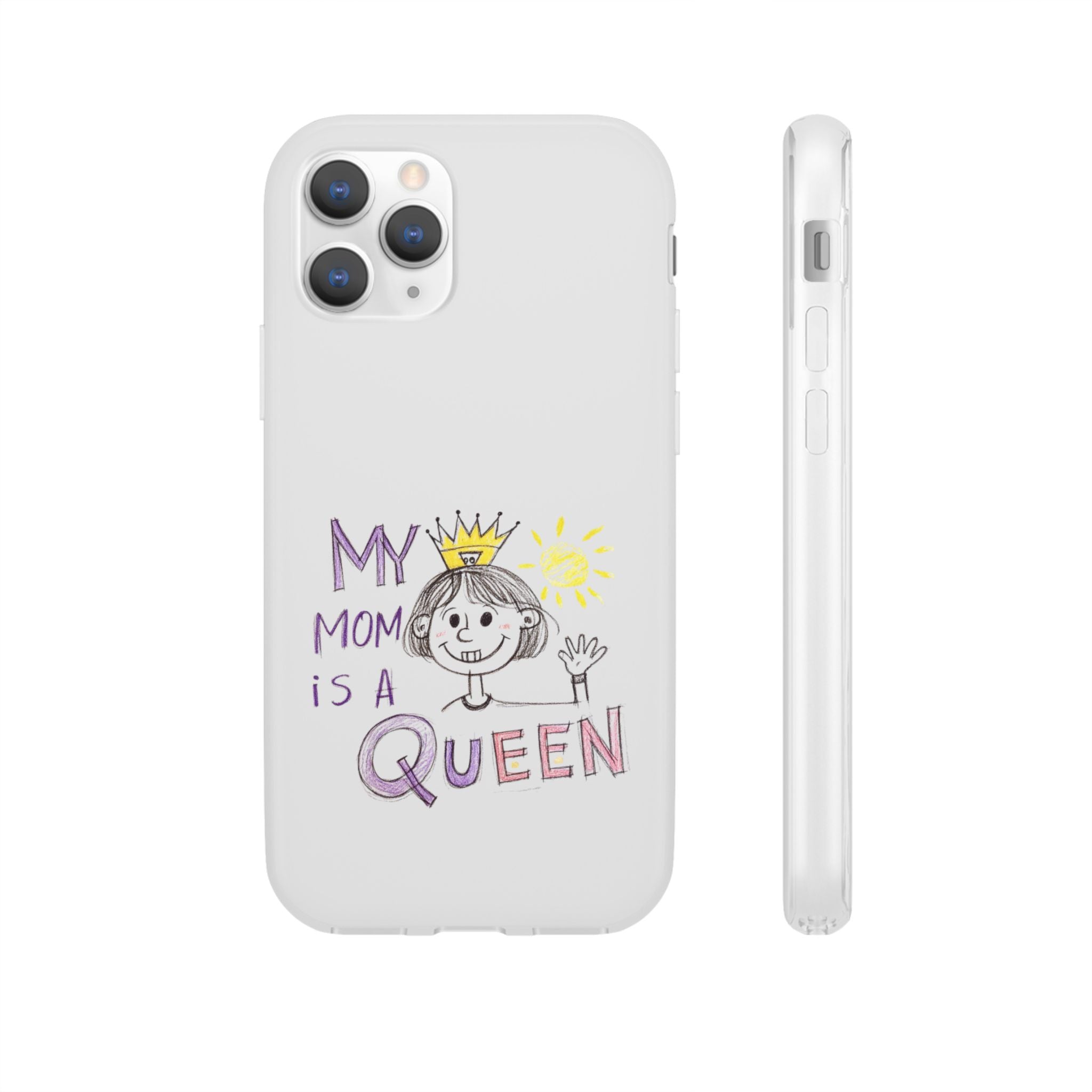 Women’s Custom Kids’ Art Phone Case, Personalized Mom Gift, TPU Flexi