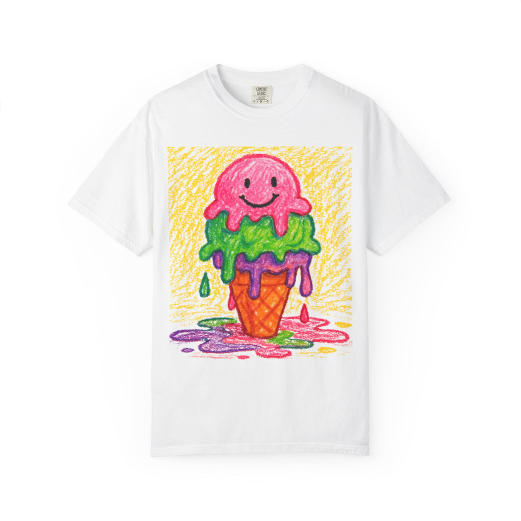 Custom Kids Drawing Garment-Dyed T-Shirt - Personalized Summer Gift