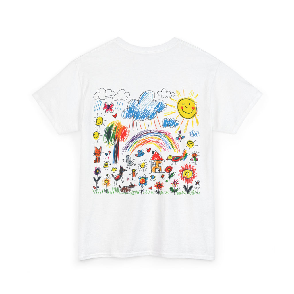 Unisex Heavy Cotton T-Shirt with Custom Kids’ Art, Personalized Gift