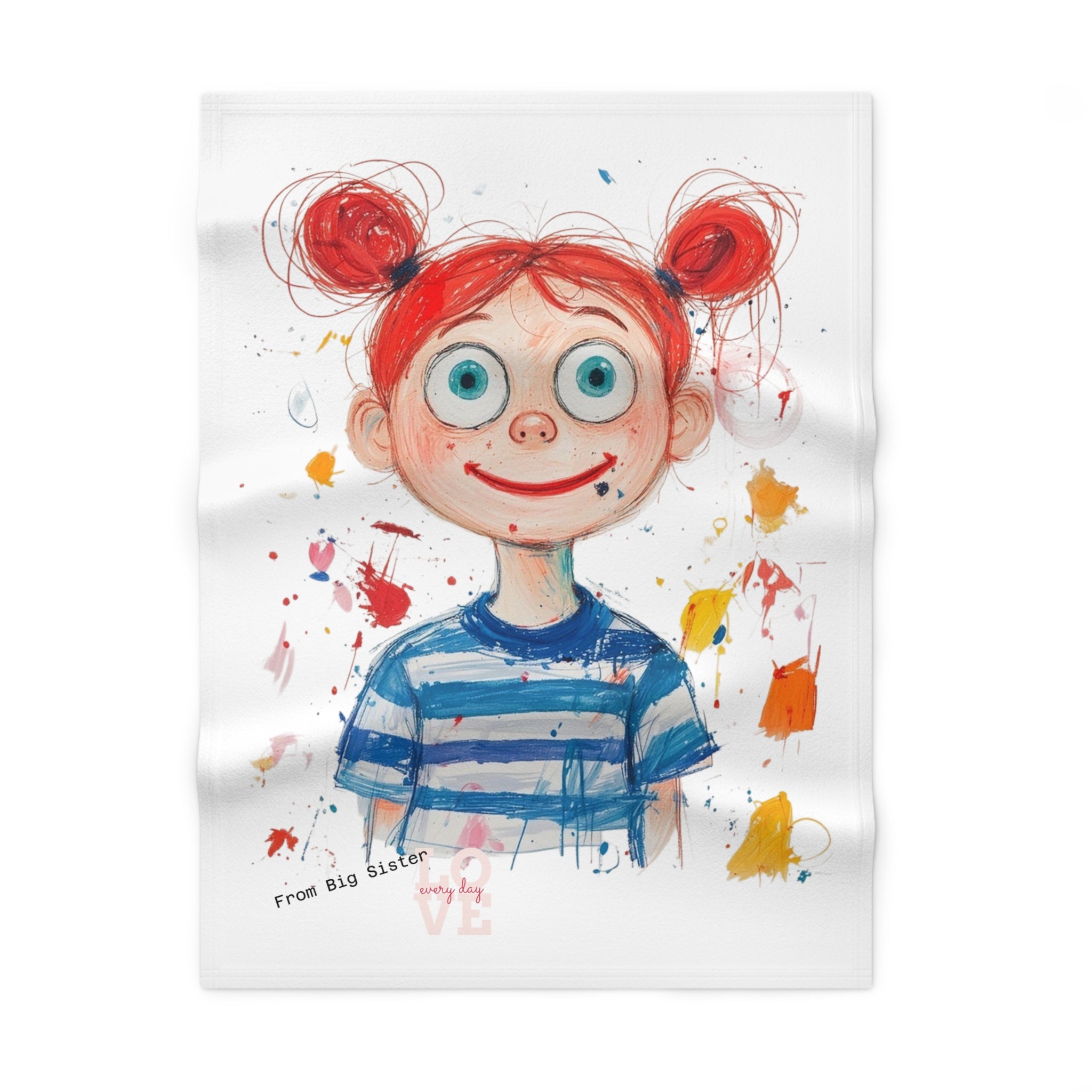 Personalized  Kids Drawing Baby Blanket - Custom Newborn Gift