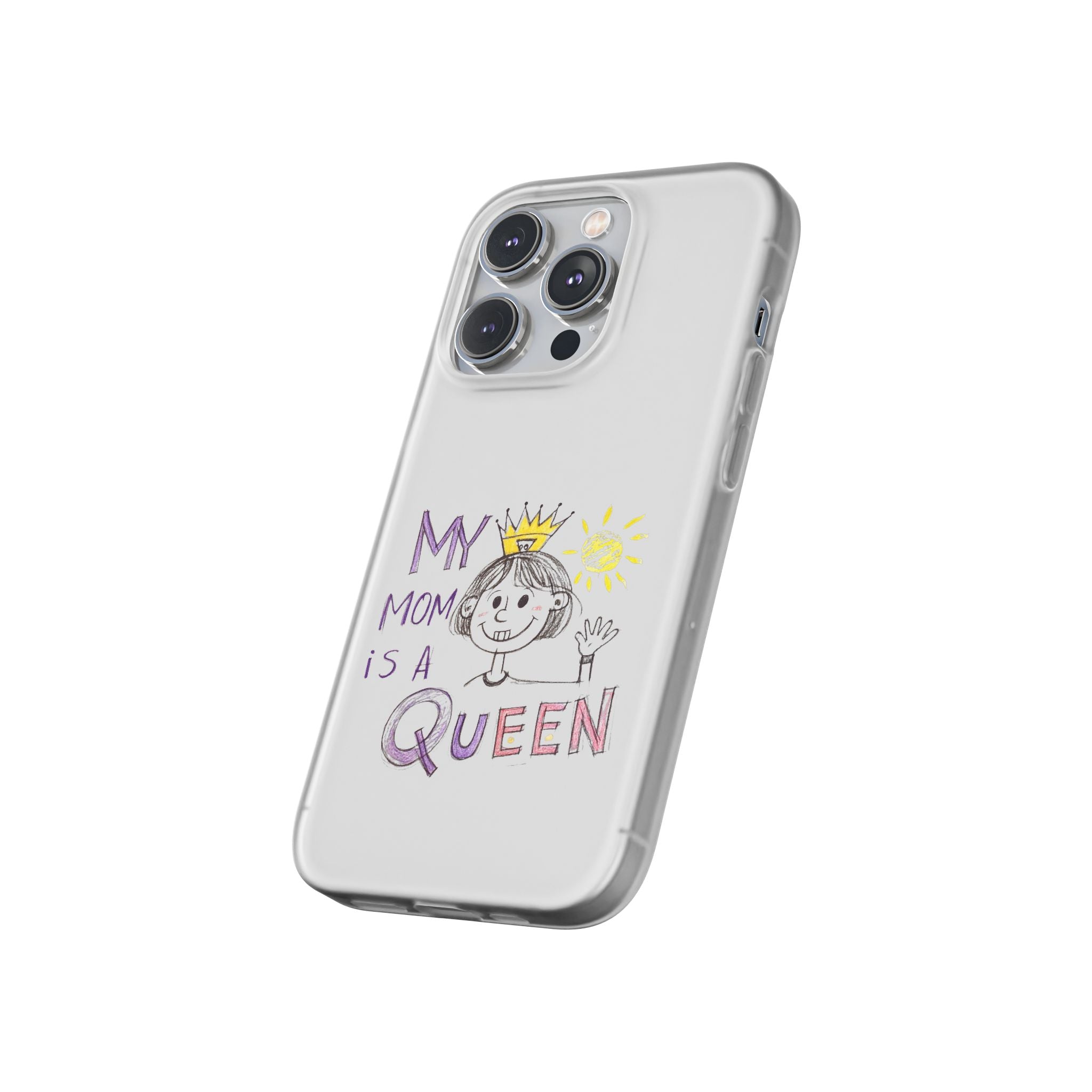 Women’s Custom Kids’ Art Phone Case, Personalized Mom Gift, TPU Flexi