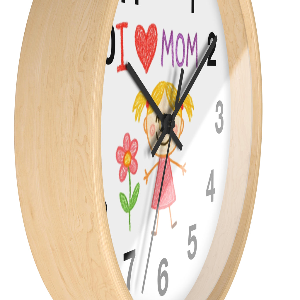 Custom Kids’ Art Cartoon Wall Clock – White, Black, or Wooden Frame
