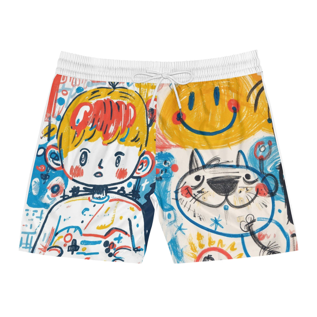 Vibrant Art-Print Swim Shorts