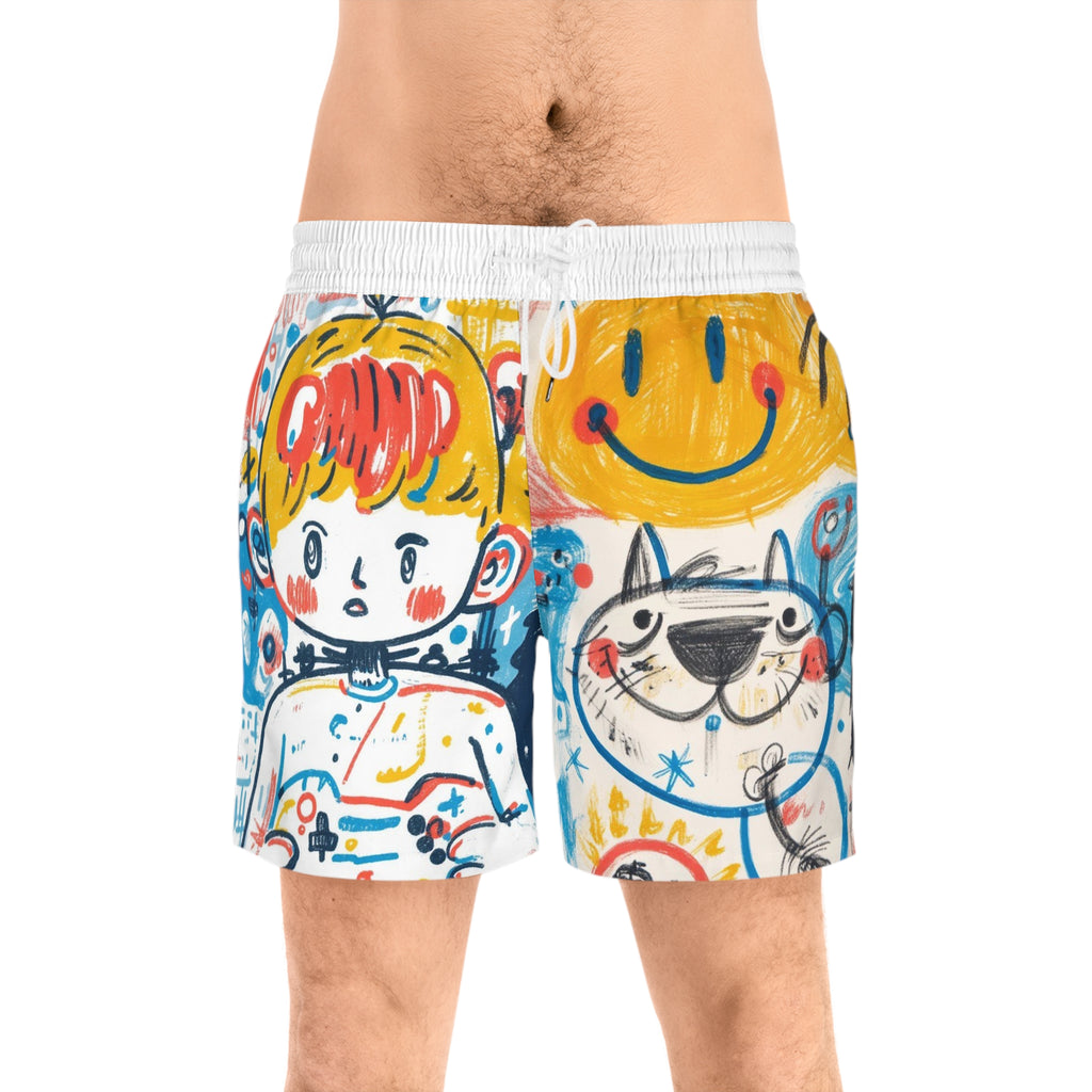 Vibrant Art-Print Swim Shorts