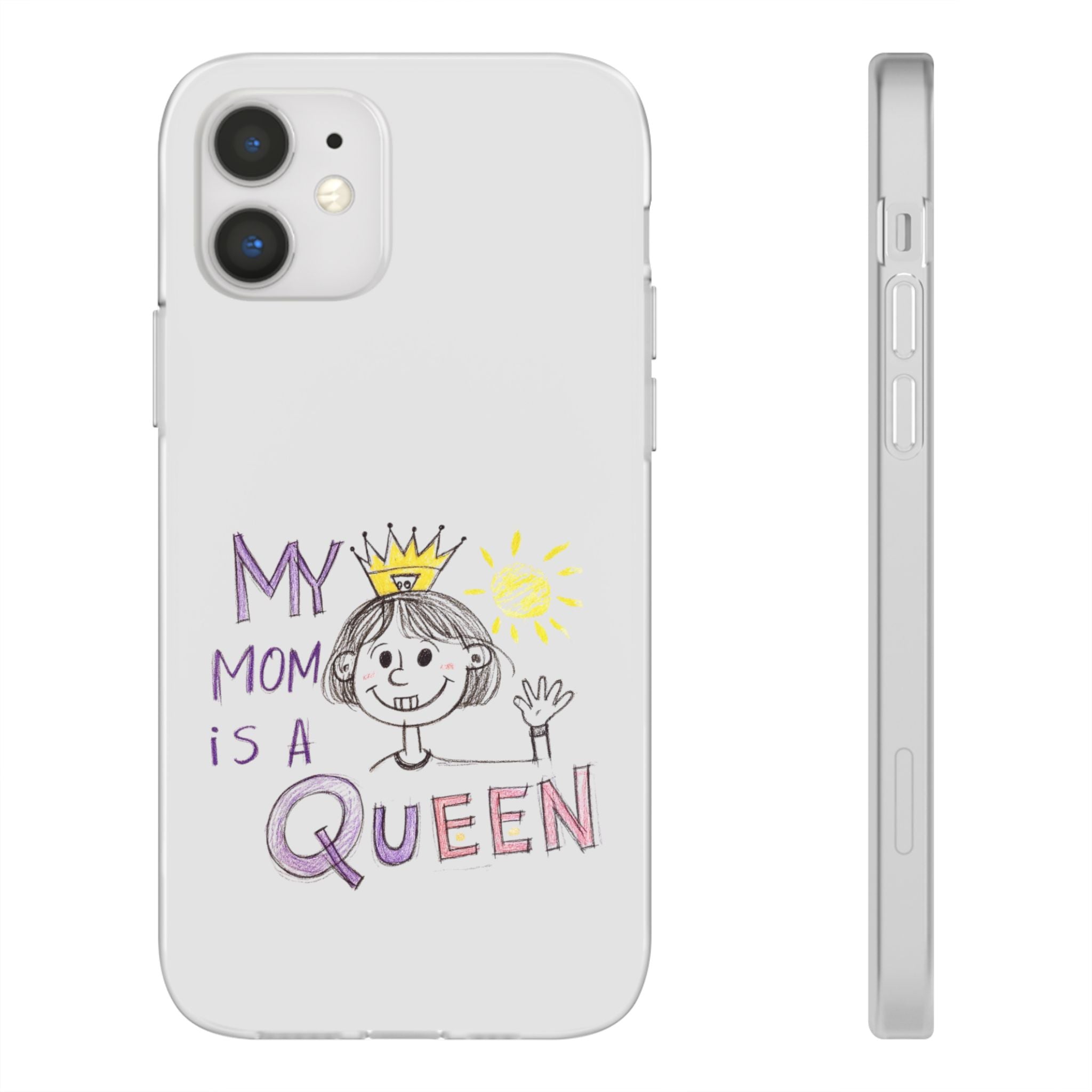 Women’s Custom Kids’ Art Phone Case, Personalized Mom Gift, TPU Flexi