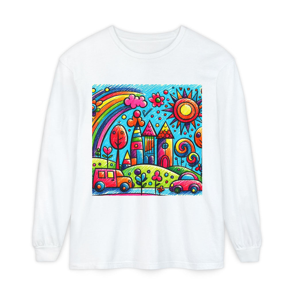 Unisex Custom Kids’ Art Long Sleeve Tee, Personalized Cotton Gif