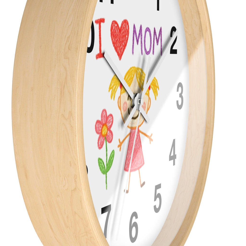 Custom Kids’ Art Cartoon Wall Clock – White, Black, or Wooden Frame