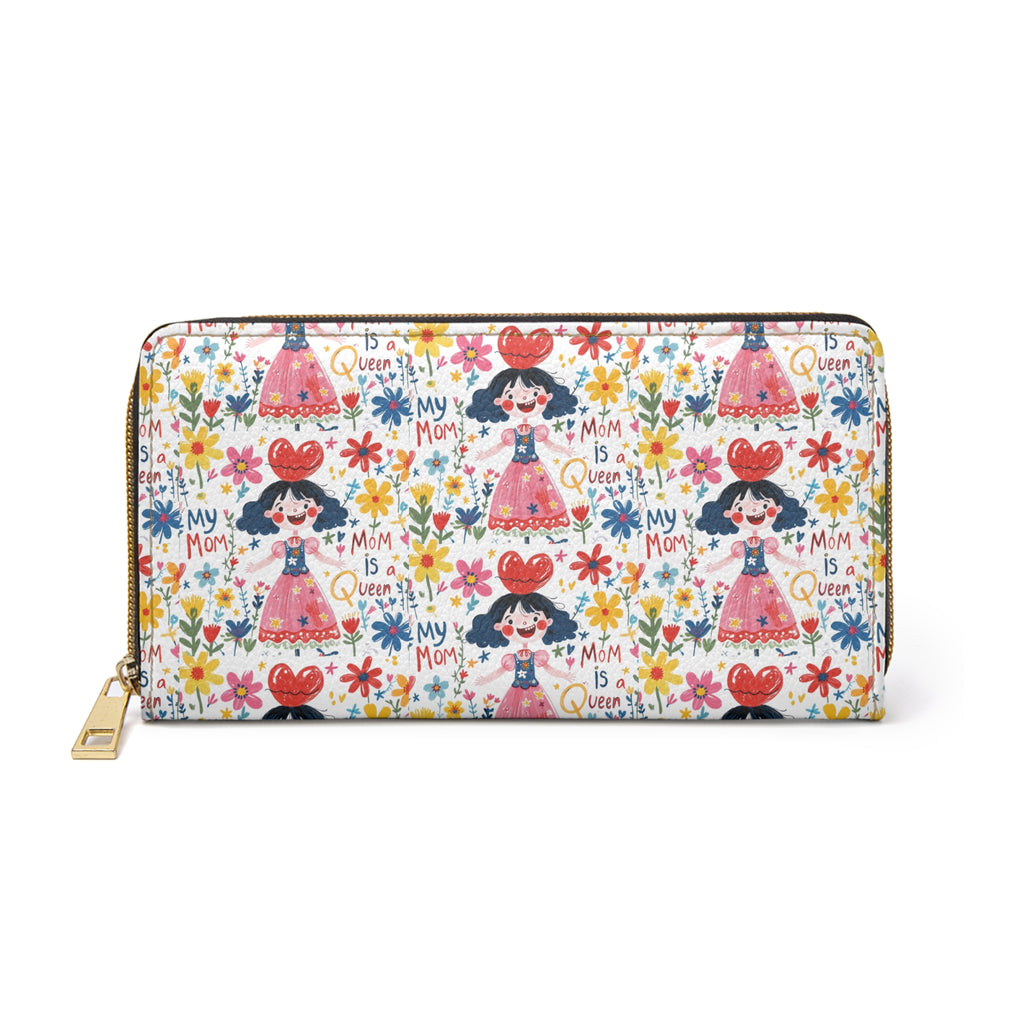 Women’s Custom Kids’ Art Zipper Wallet, Personalized PU Leather Gift