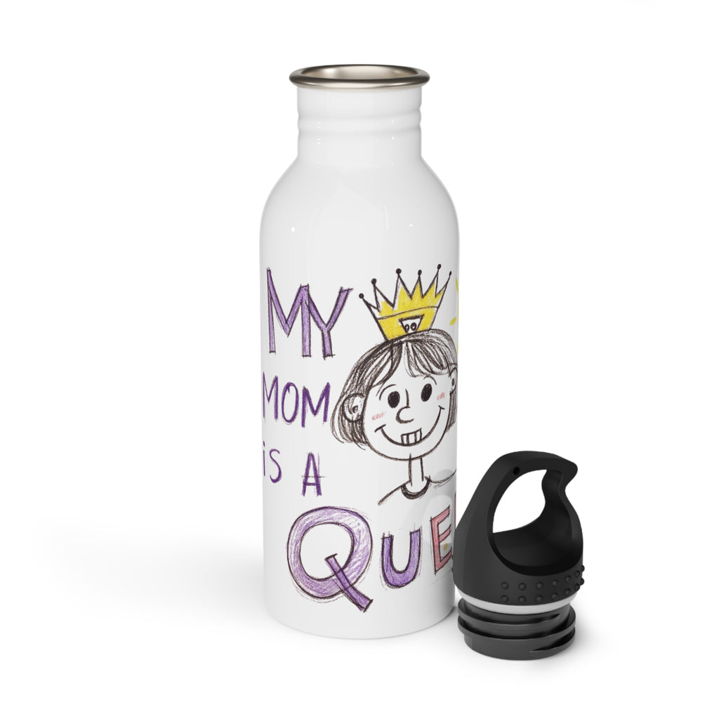 Women’s Custom Kids’ Art Water Bottle, Personalized Mom Gift, 20oz Steel