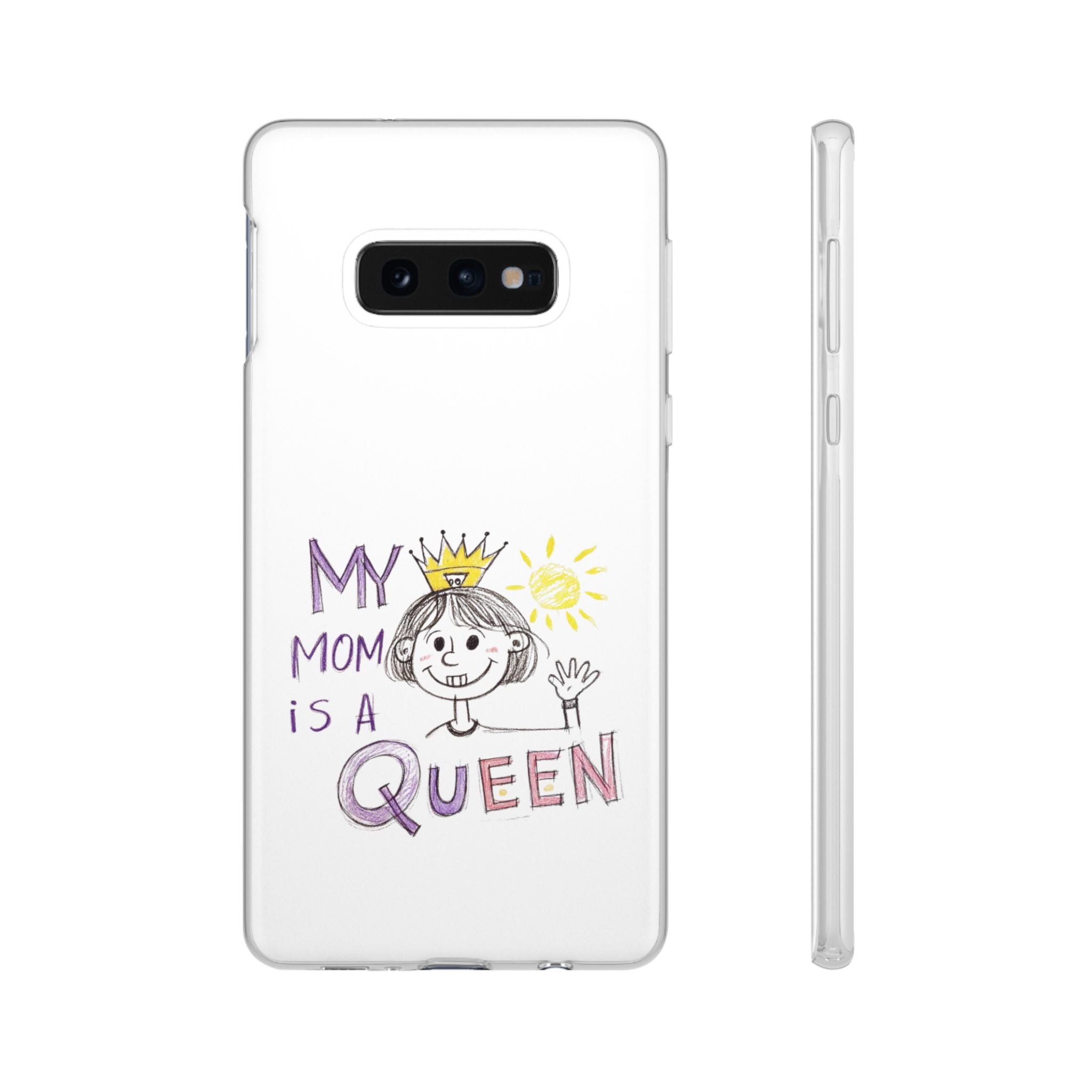 Women’s Custom Kids’ Art Phone Case, Personalized Mom Gift, TPU Flexi