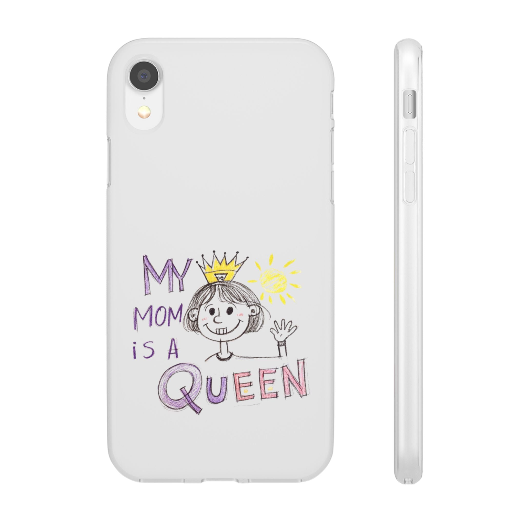 Women’s Custom Kids’ Art Phone Case, Personalized Mom Gift, TPU Flexi