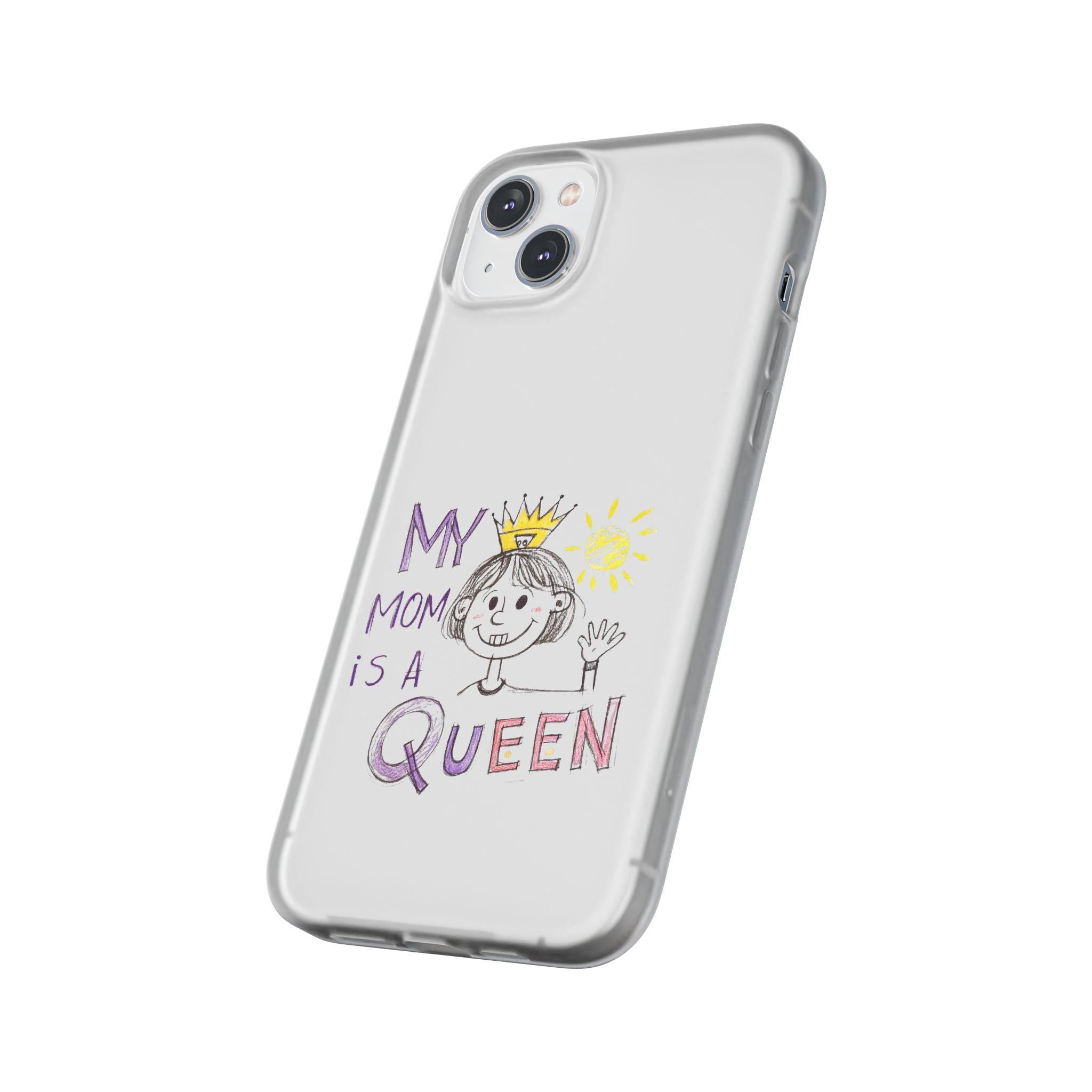 Women’s Custom Kids’ Art Phone Case, Personalized Mom Gift, TPU Flexi